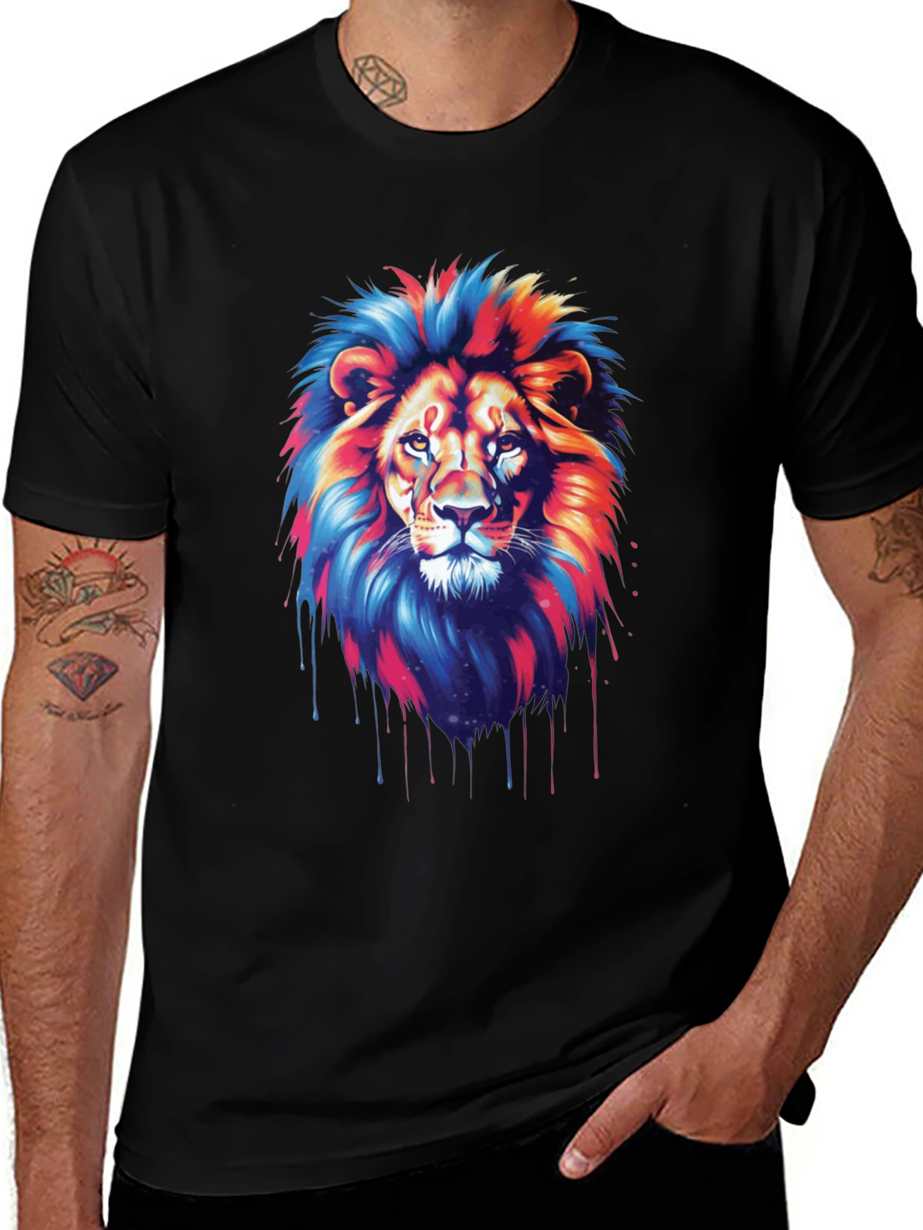 Variant 27 of Vivid Lion Graphic Tee - Bold Style
