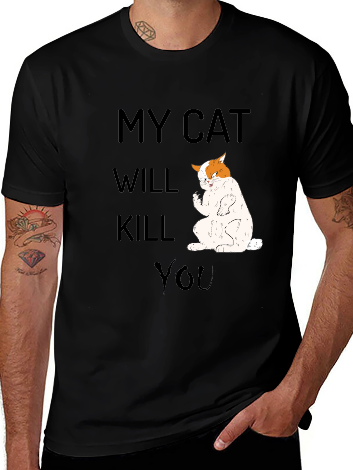 Variant 4 of My Cat Will Kill You T-Shirt, Funny Cat Tee