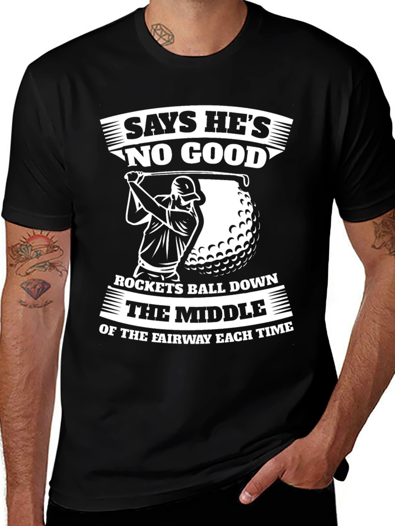 Variant 22 of Funny Golf T-Shirt - Says He's No Good