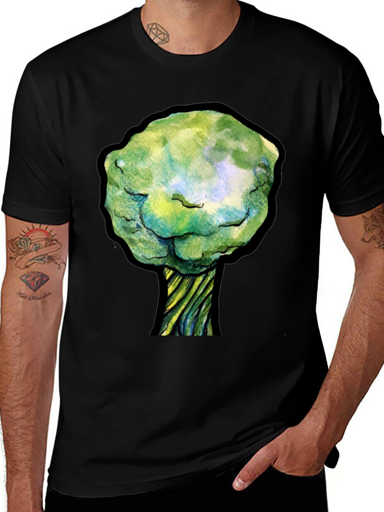 Variant 26 of Unique Tree Graphic Black T-Shirt