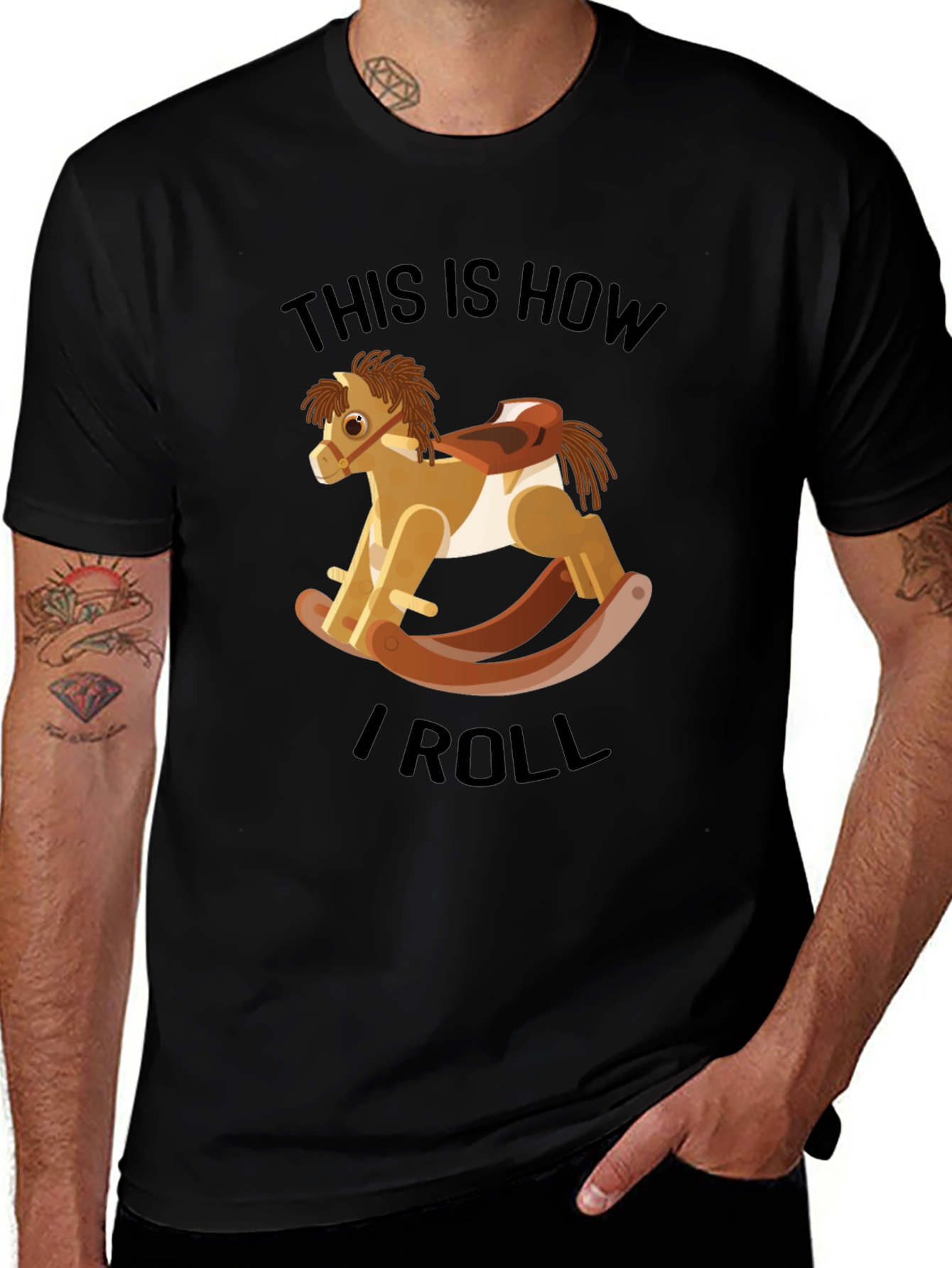Variant 17 of This Is How I Roll Rocking Horse T-Shirt