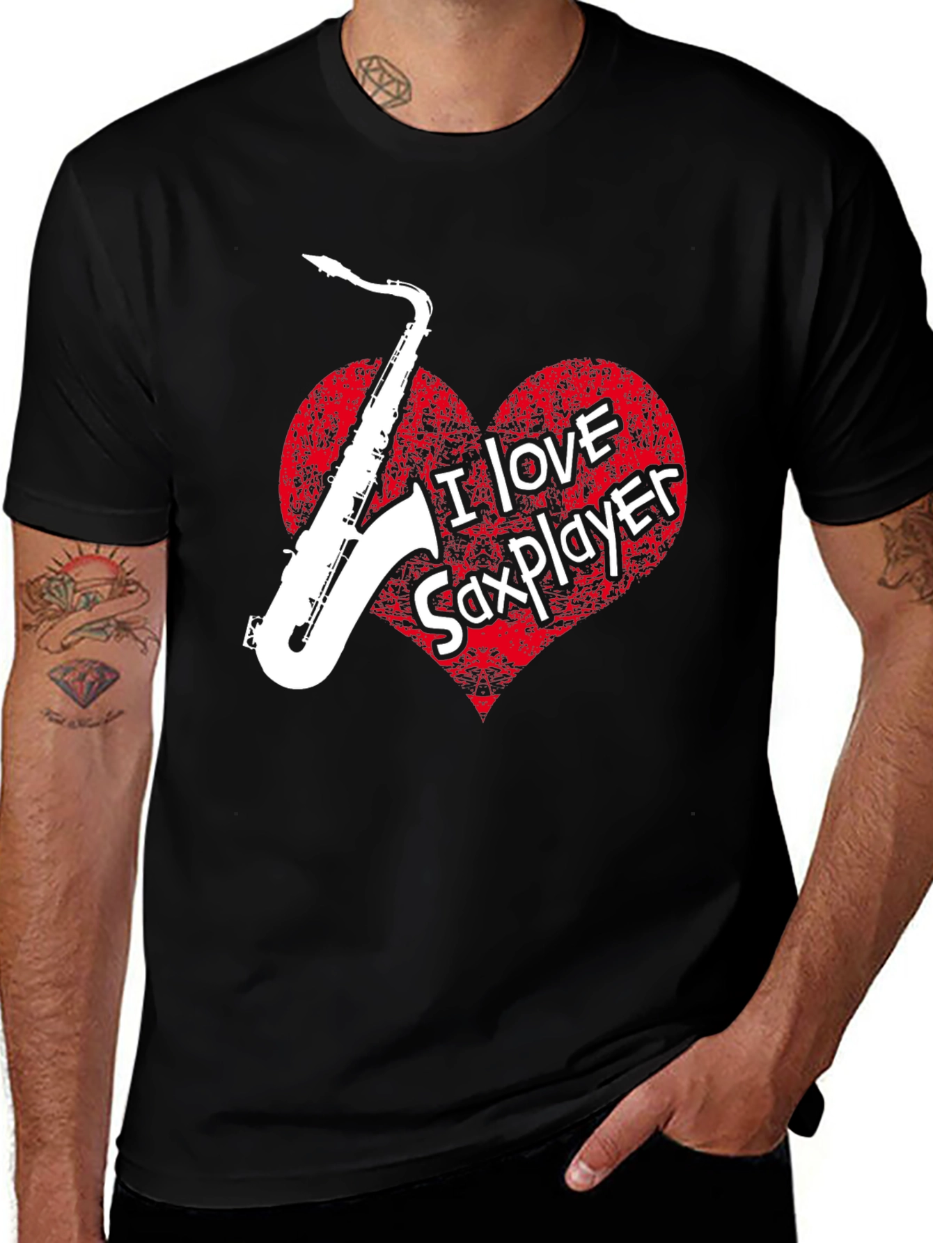 Variant 16 of I Love Saxplayer Graphic Tee - Musician T-Shirt