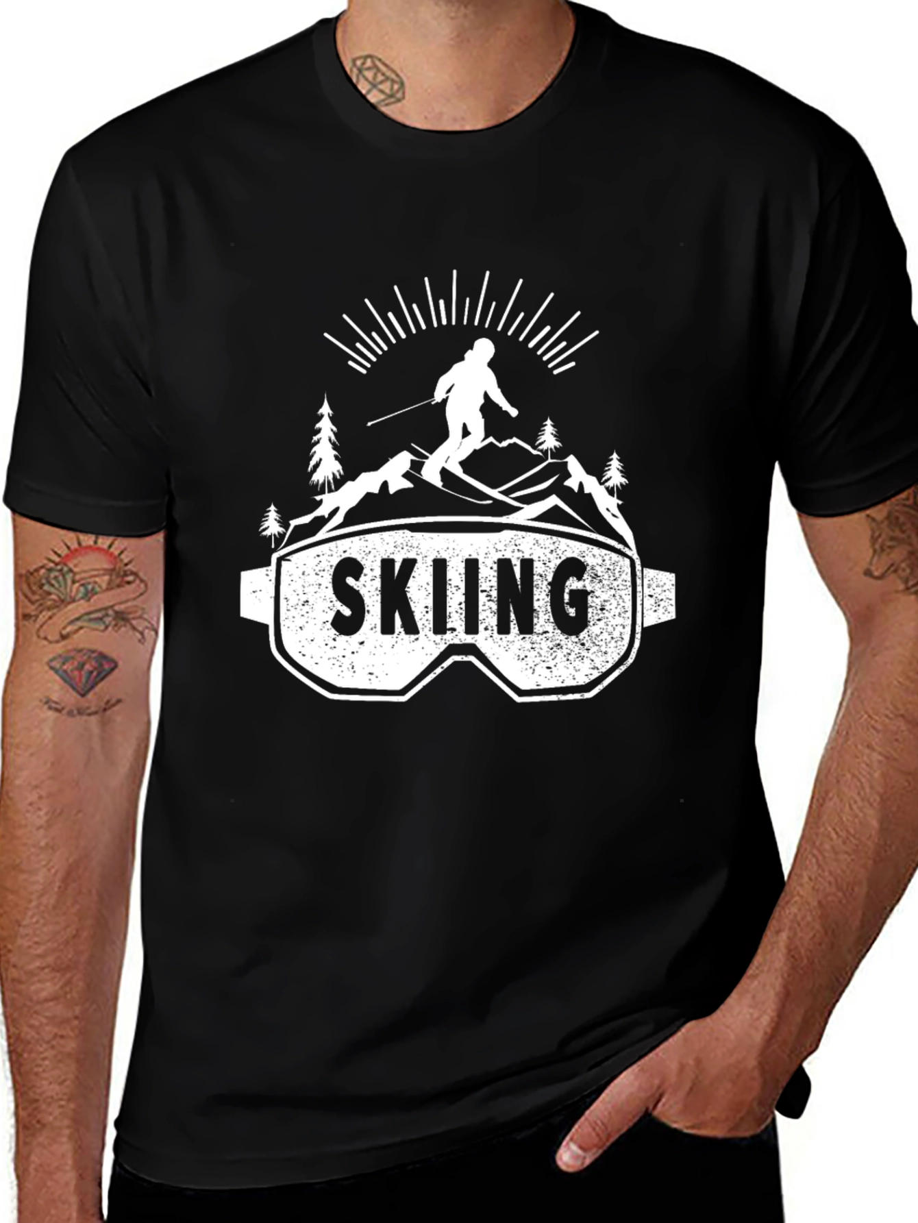 Variant 24 of Skiing Graphic T-Shirt - Mountain Adventure Tee