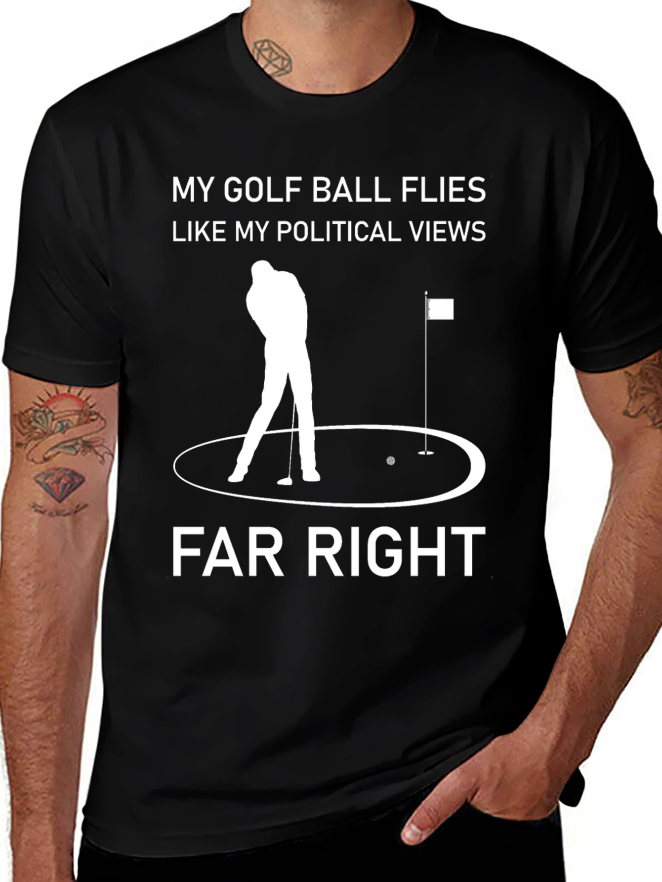 Far Right Golf Humor Graphic Tee