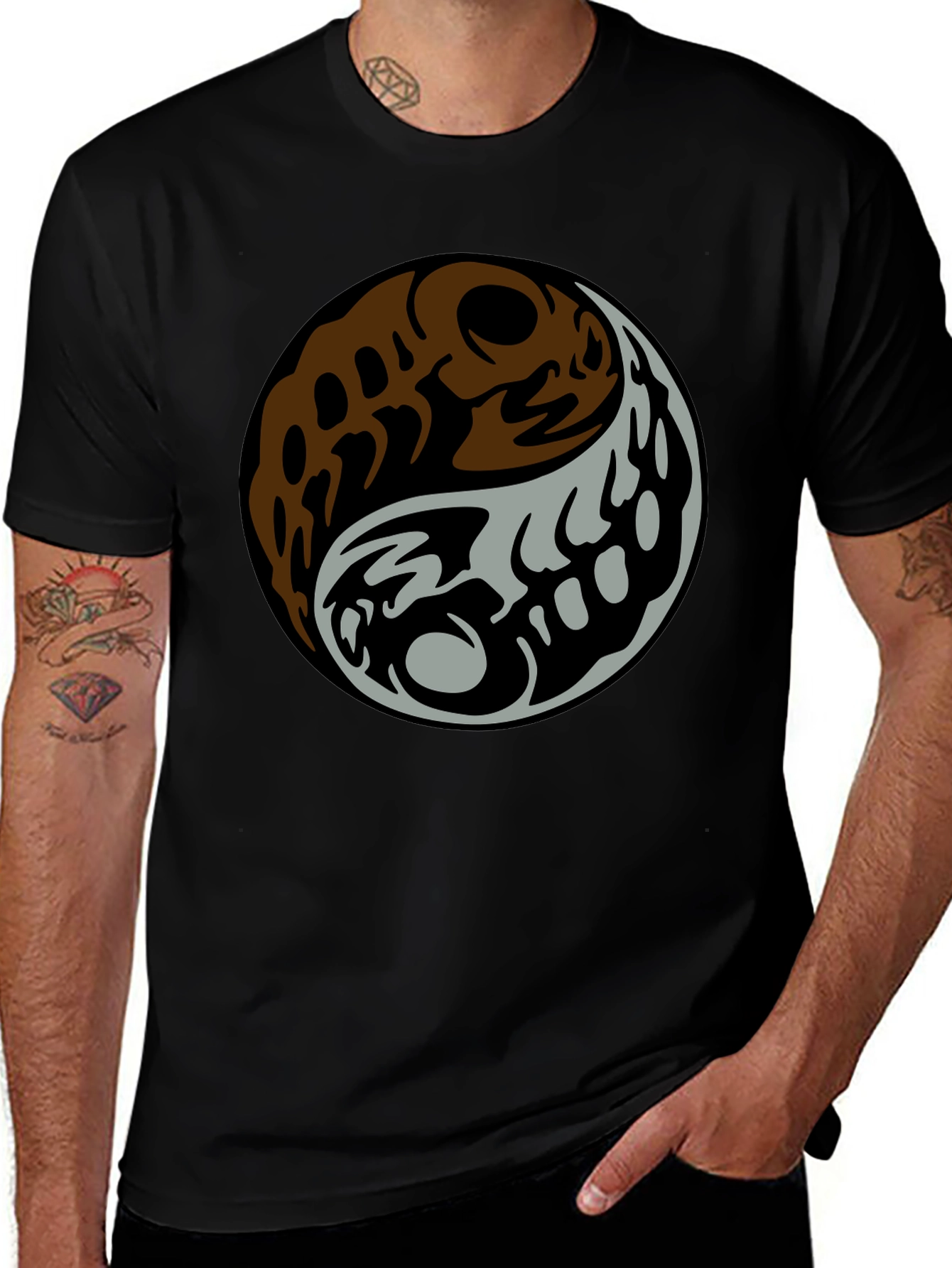 Yin Yang Graphic Tee - Mens Black T-Shirt