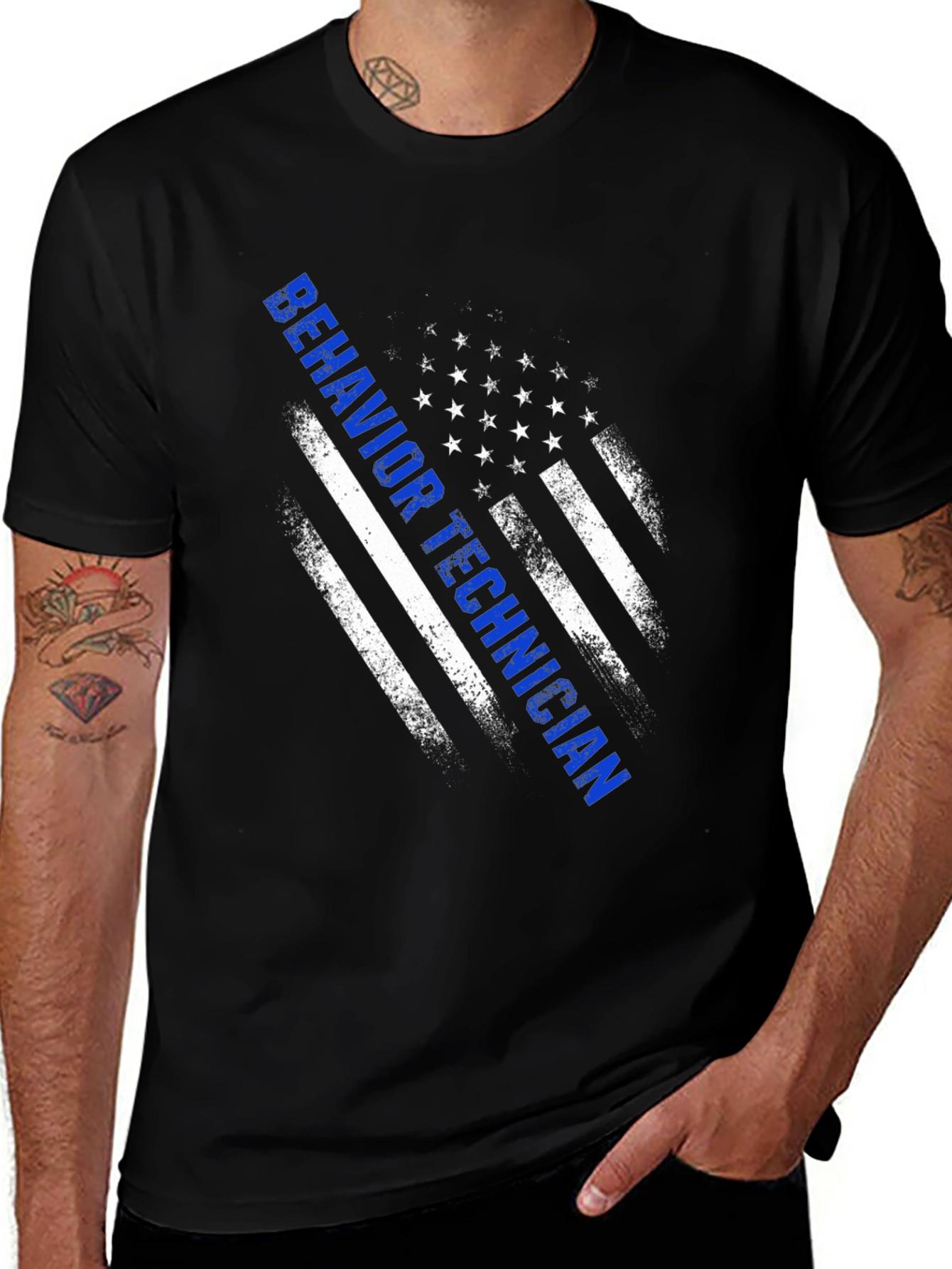 Behavior Technician American Flag Graphic T-Shirt