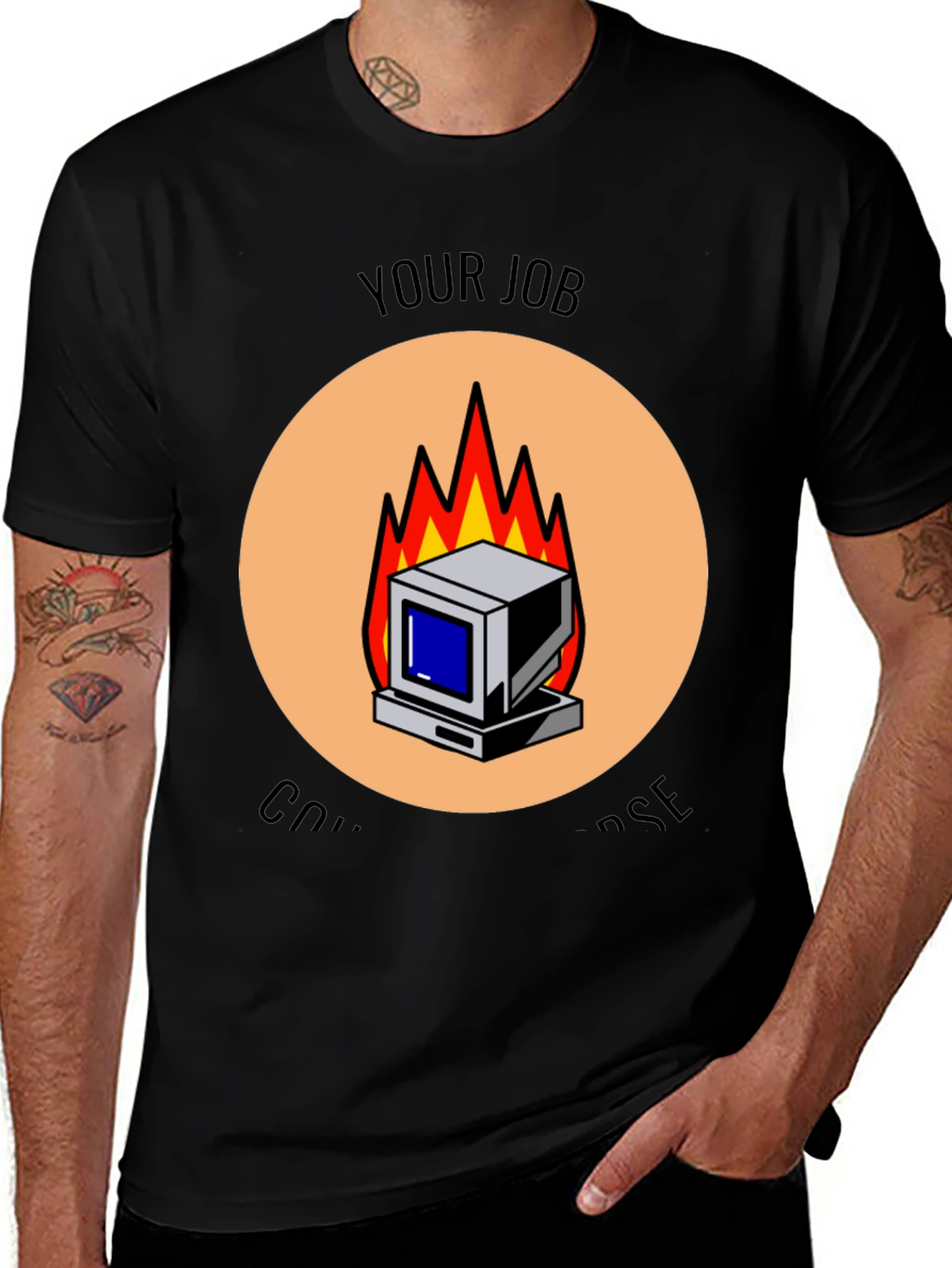 Your Job Computer Burning T-Shirt