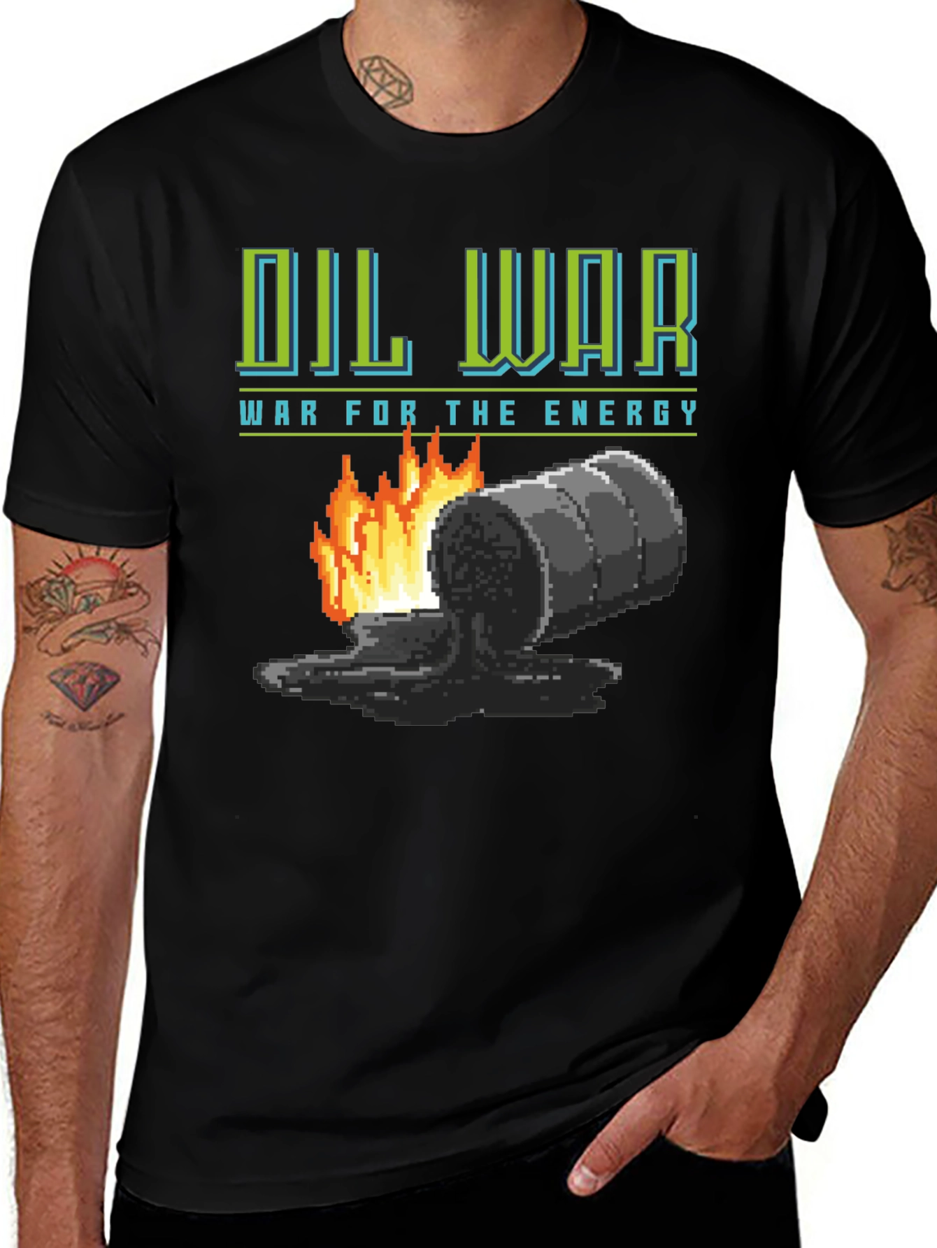 Variant 6 of Oil War Energy Pixel Art T-Shirt