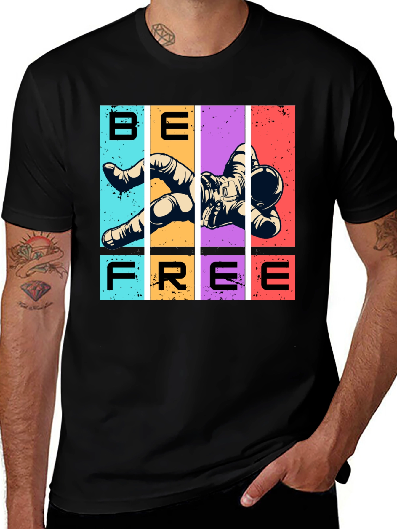 Be Free Astronaut Graphic T-Shirt