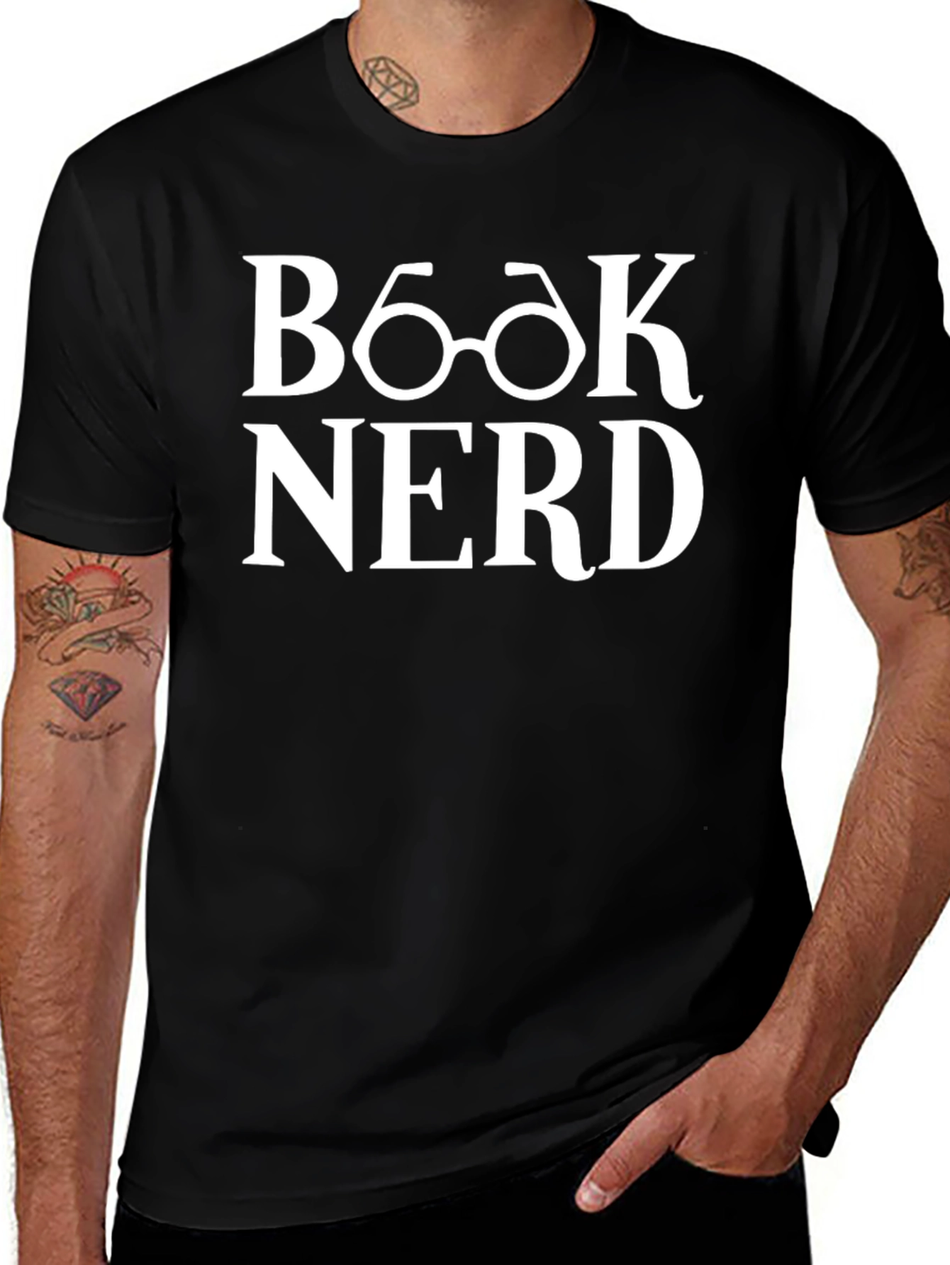 Variant 3 of Book Nerd T-Shirt - Black Cotton Blend