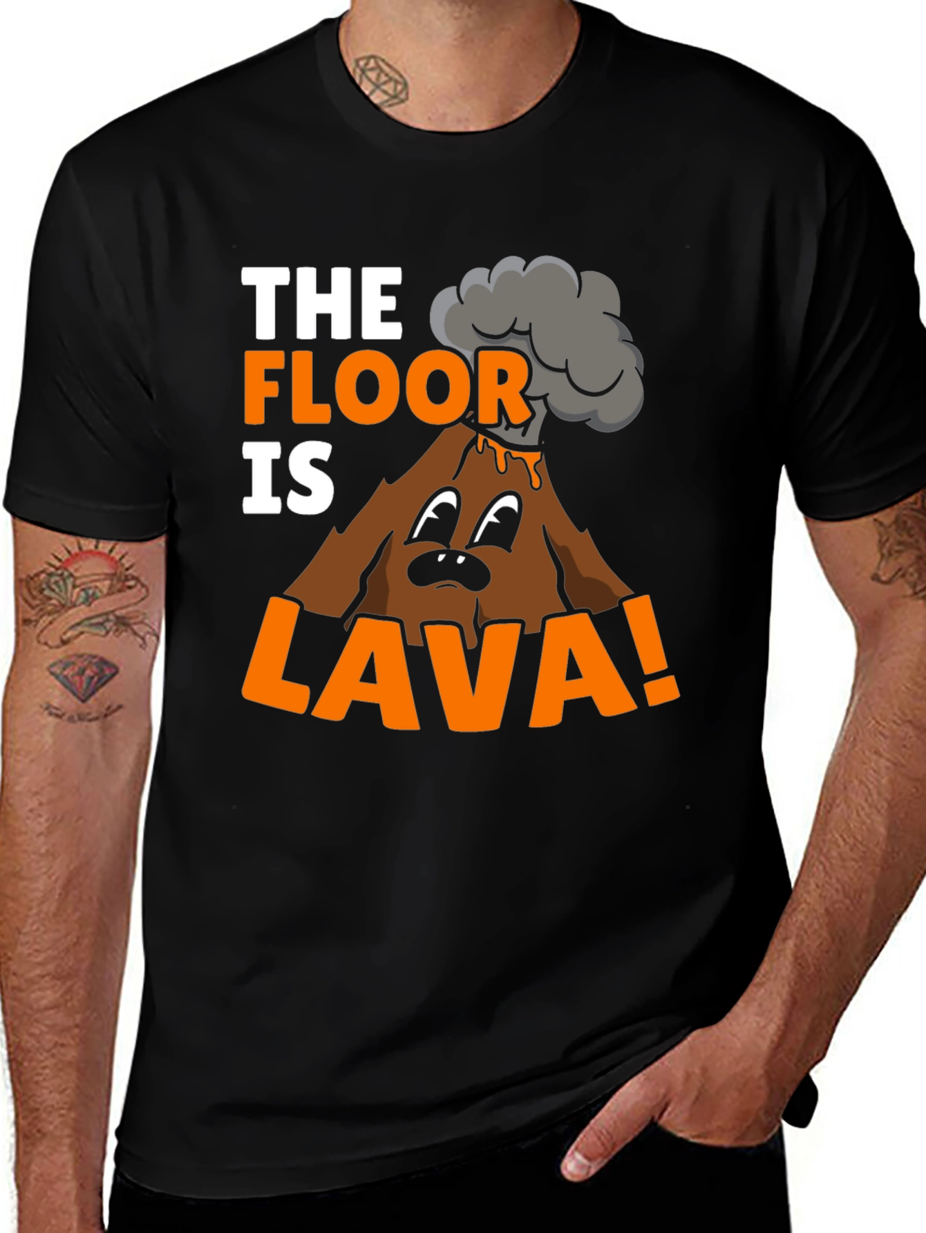 Black The Floor Is Lava Graphic T-Shirt main image