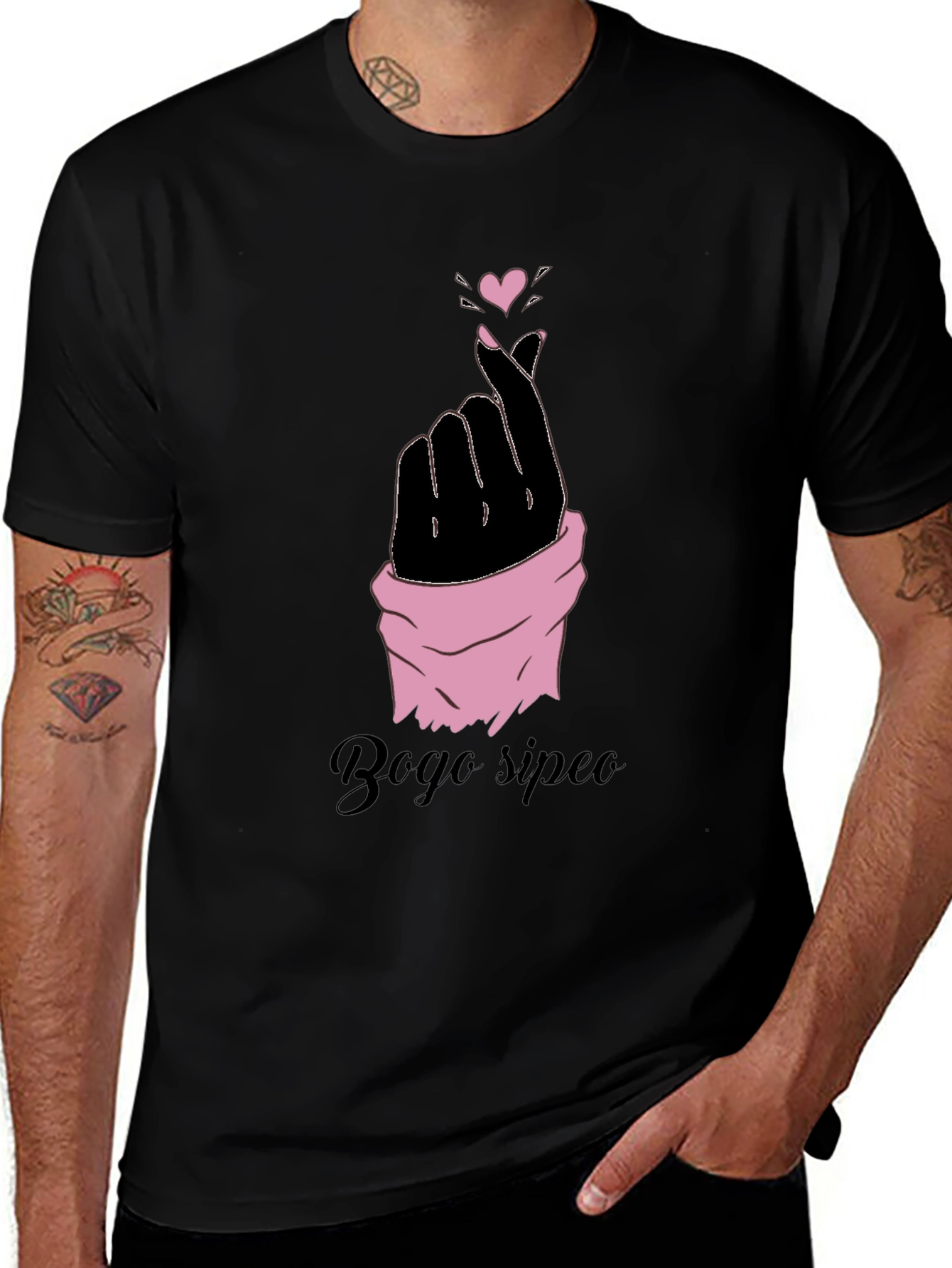 Variant 20 of Heart Hand Gesture Graphic T-Shirt