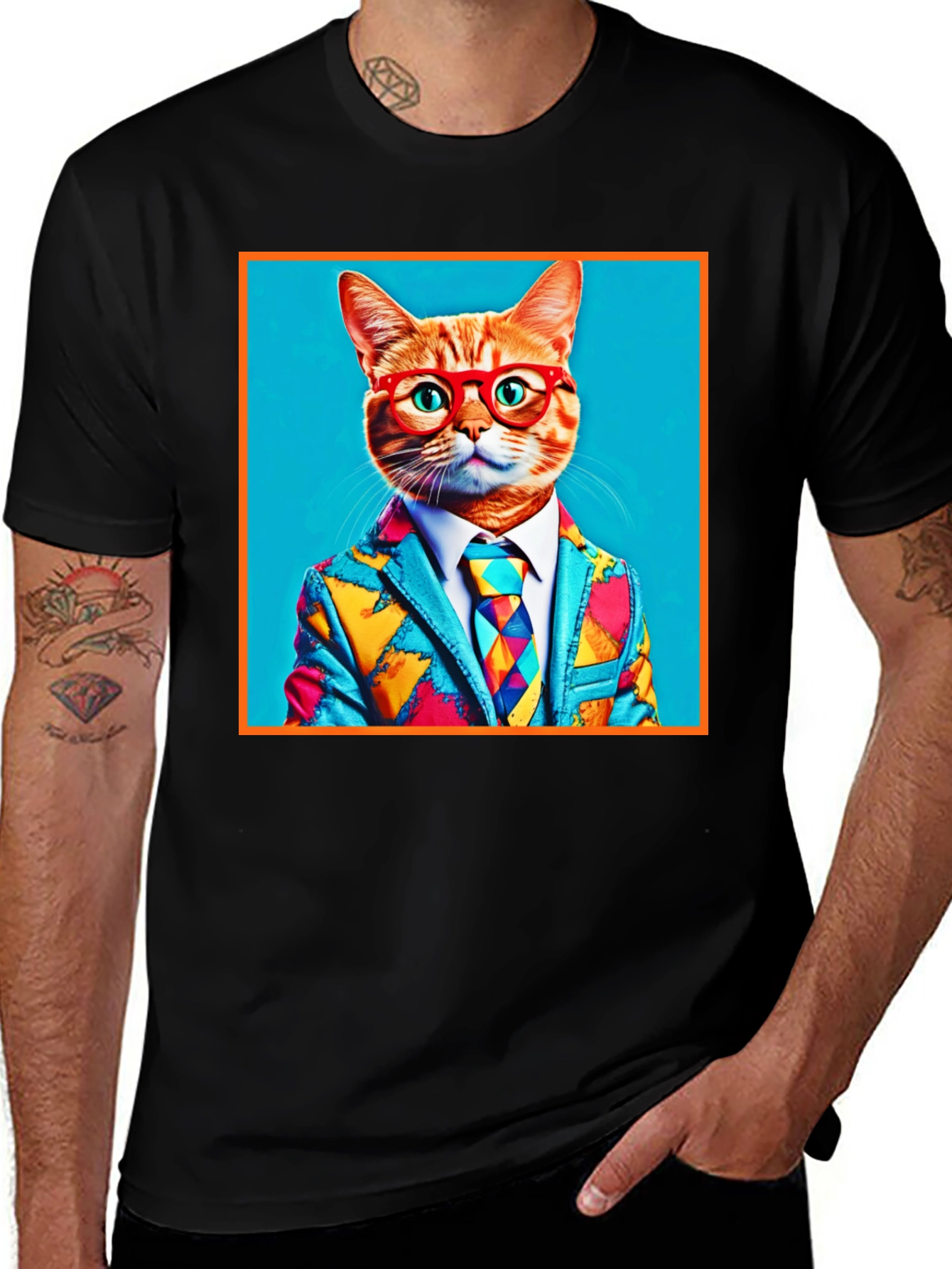 Variant 9 of Cool Cat Suit Graphic T-Shirt - Novelty Menswear
