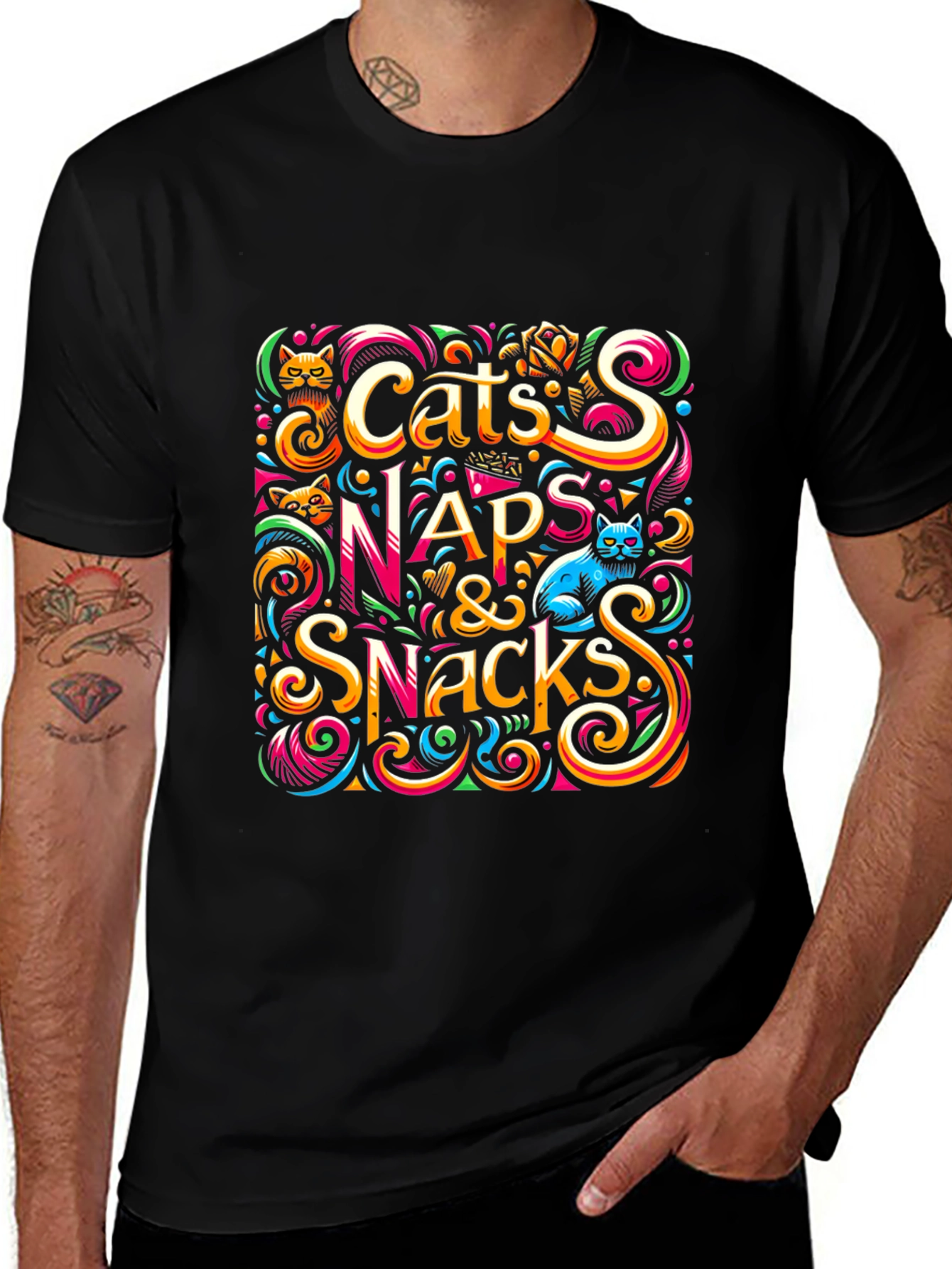 Variant 17 of Cats Naps & Snacks Graphic Tee