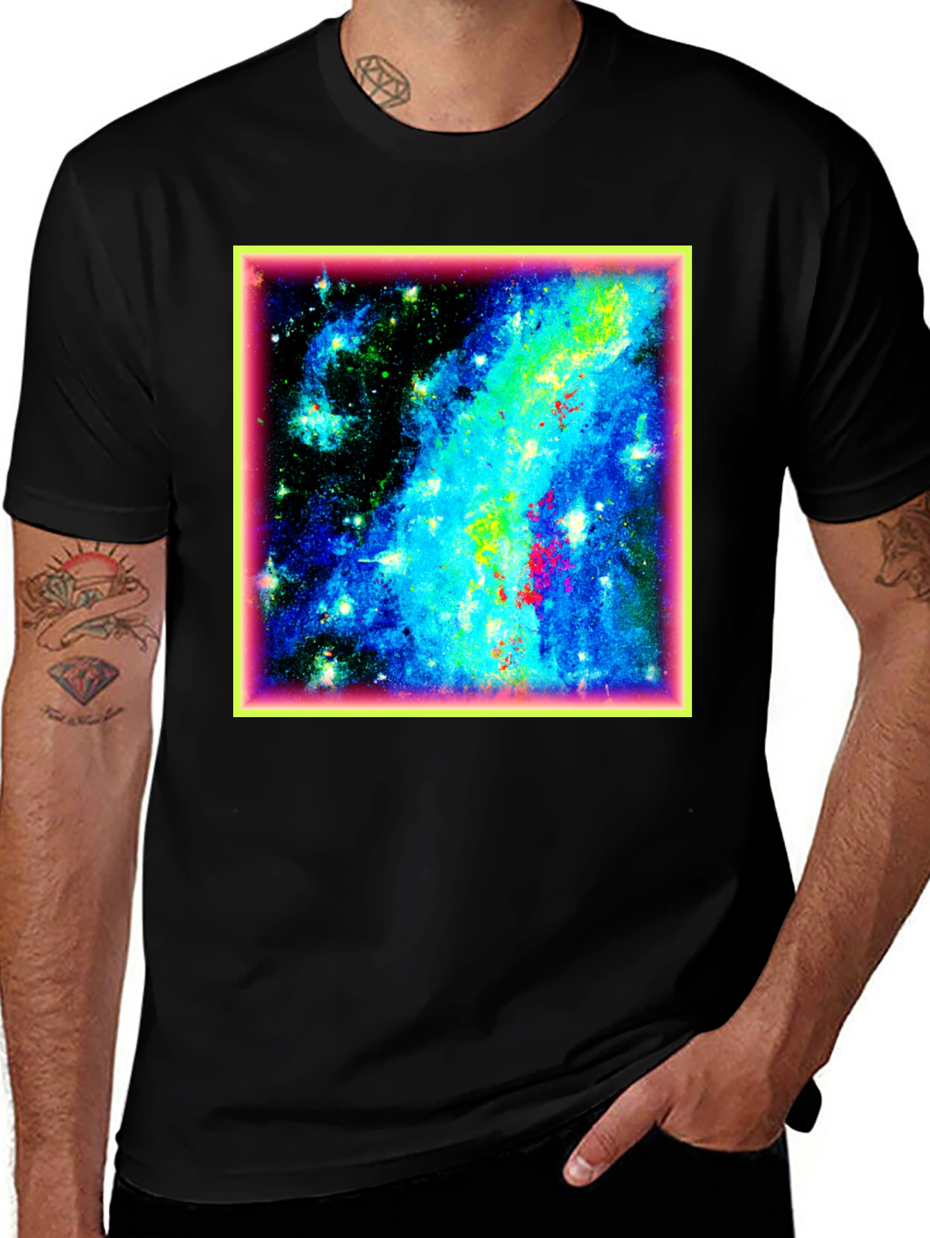 Variant 7 of Galaxy Print Black T-Shirt