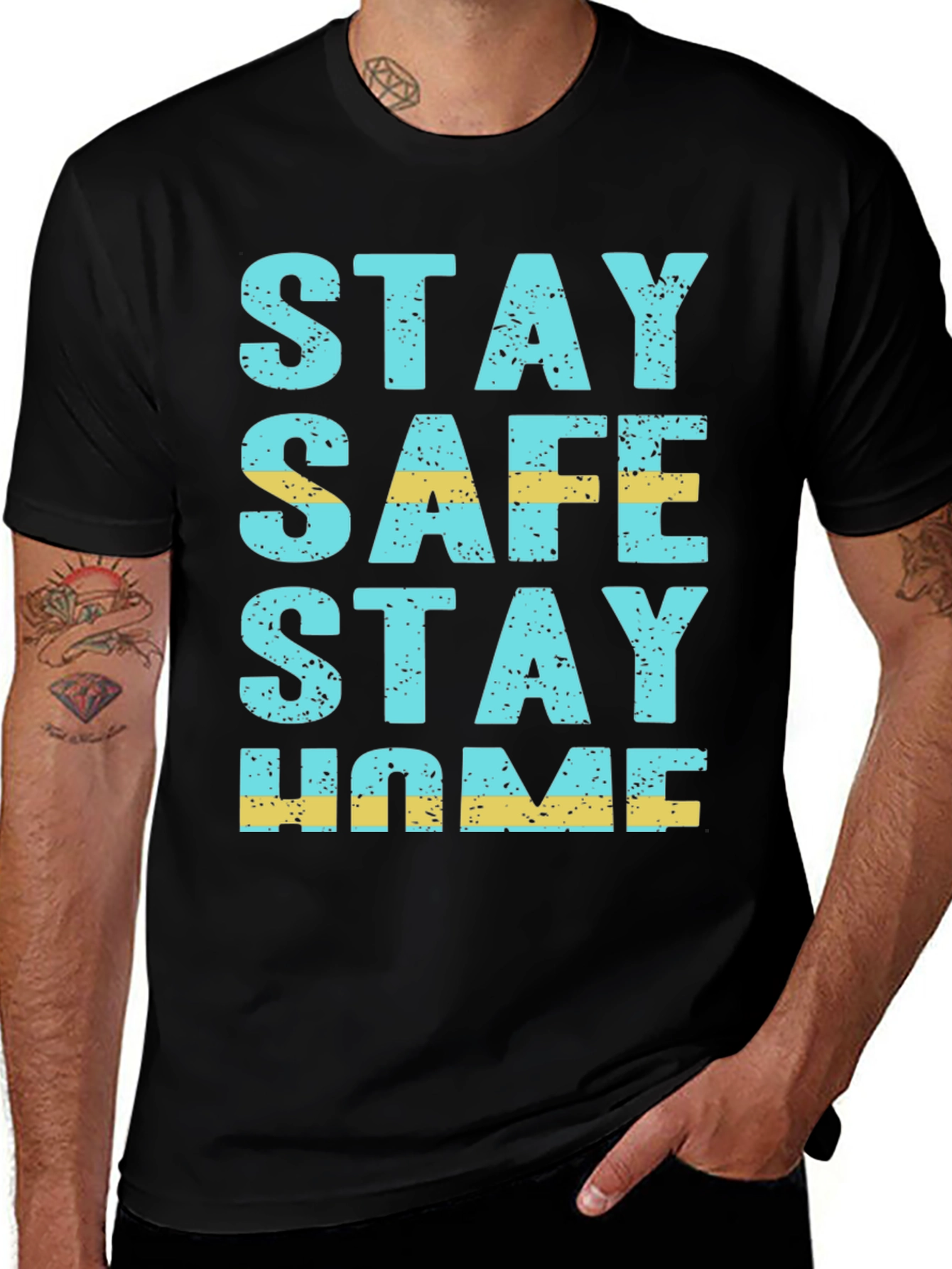 Variant 27 of Stay Safe Stay Home Graphic Tee