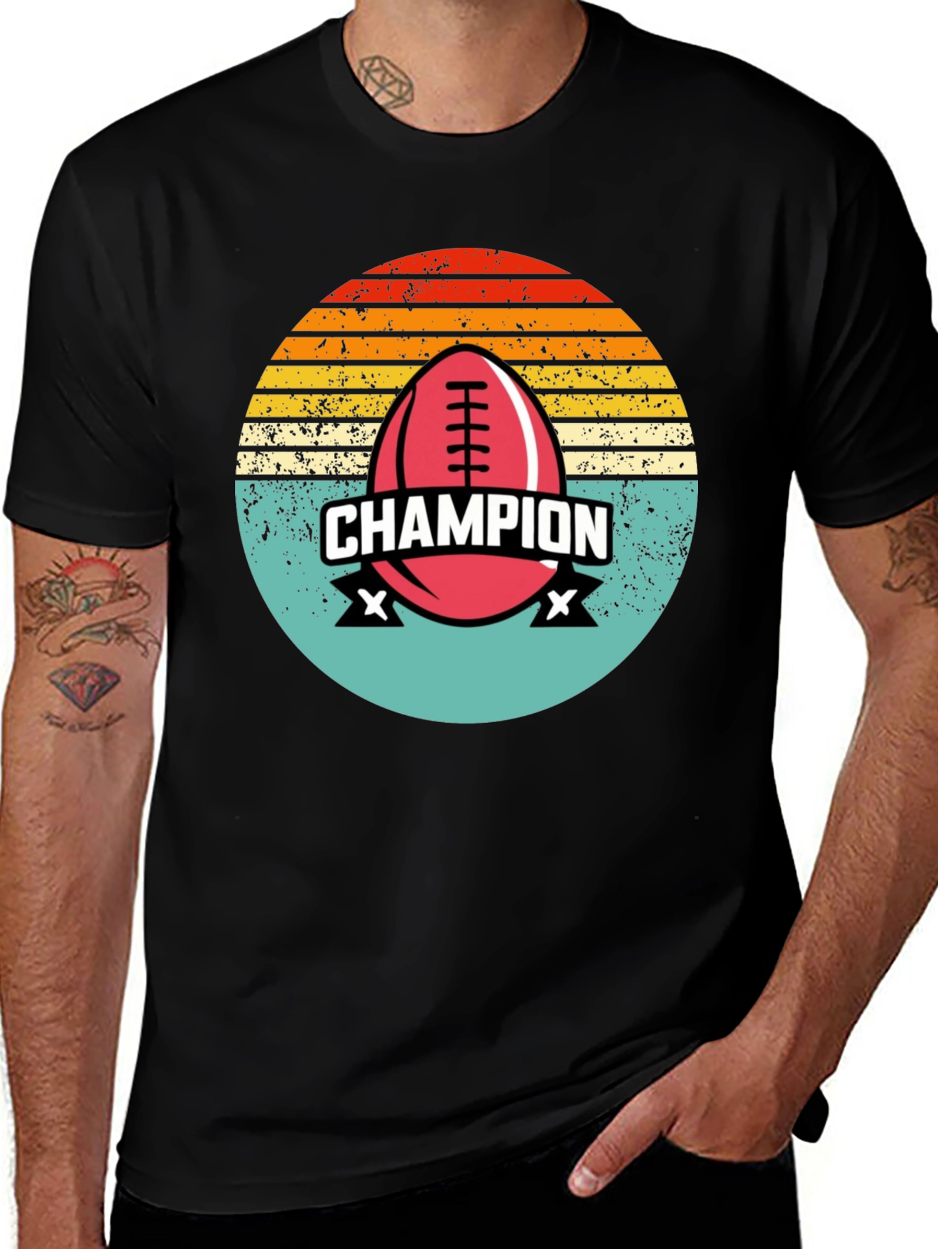 Variant 19 of Champion Football T-Shirt - Vintage Retro Design