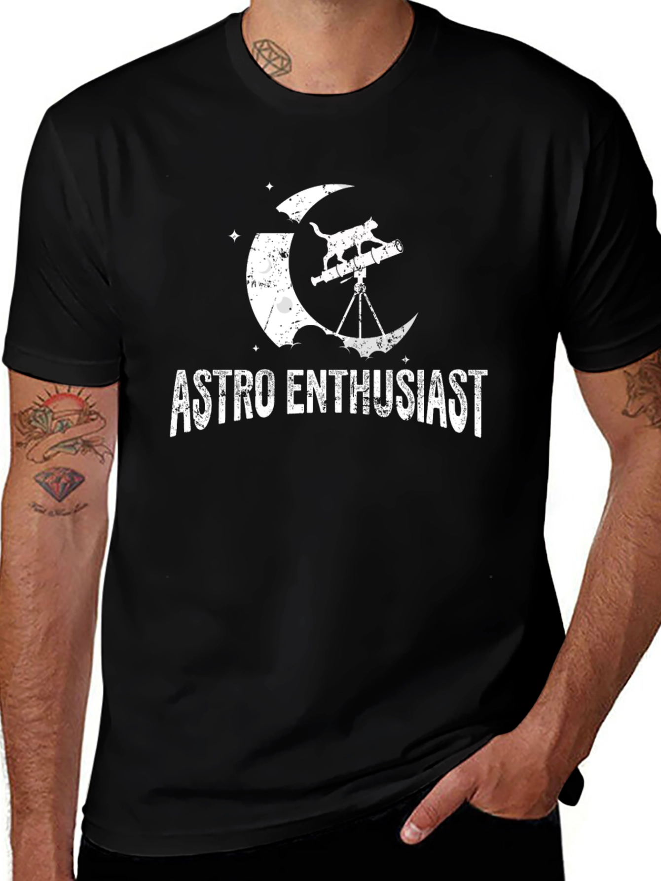 Variant 16 of Astro Enthusiast Cat Telescope T-Shirt