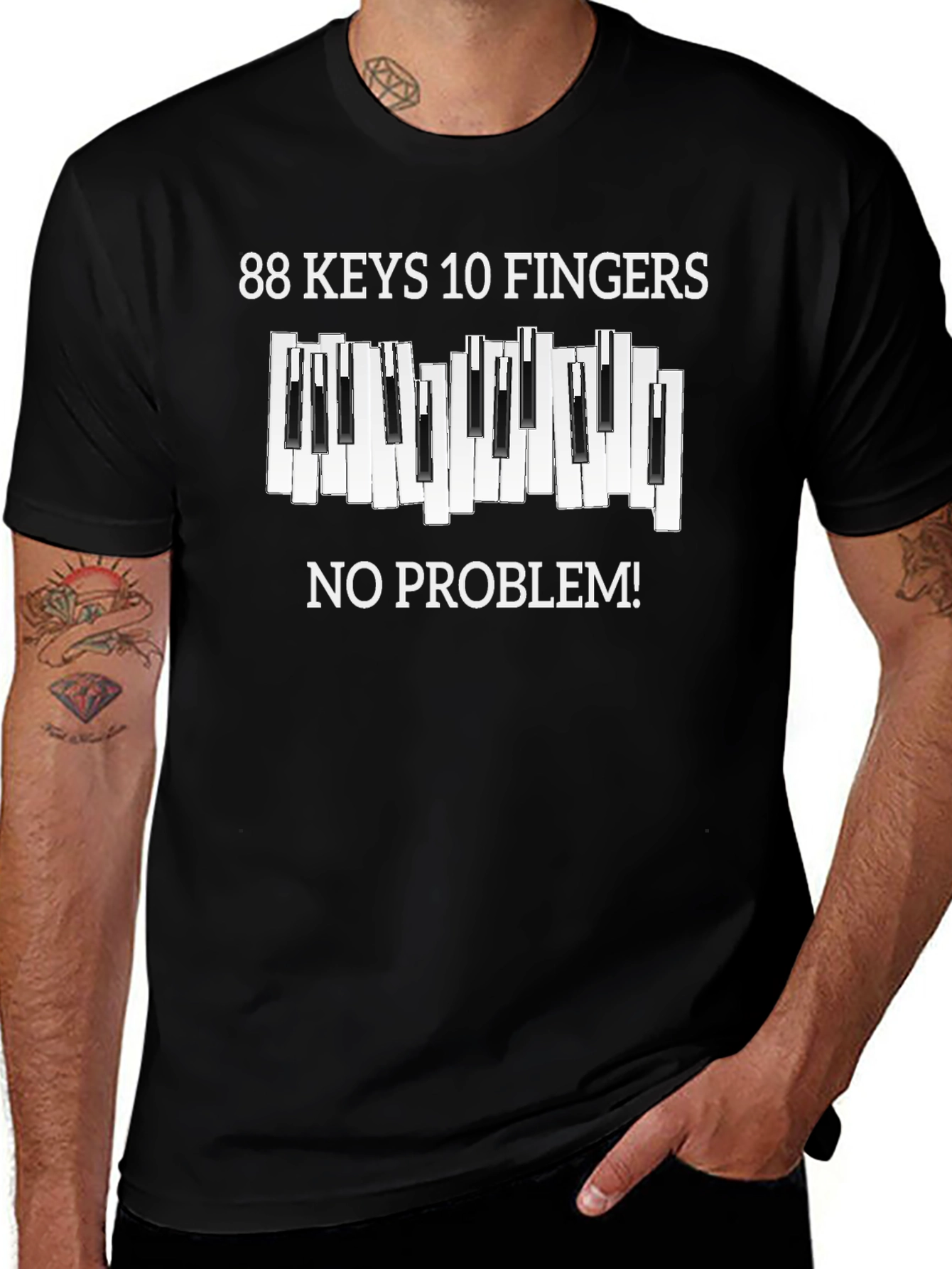 Variant 21 of 88 Keys 10 Fingers - Piano T-Shirt