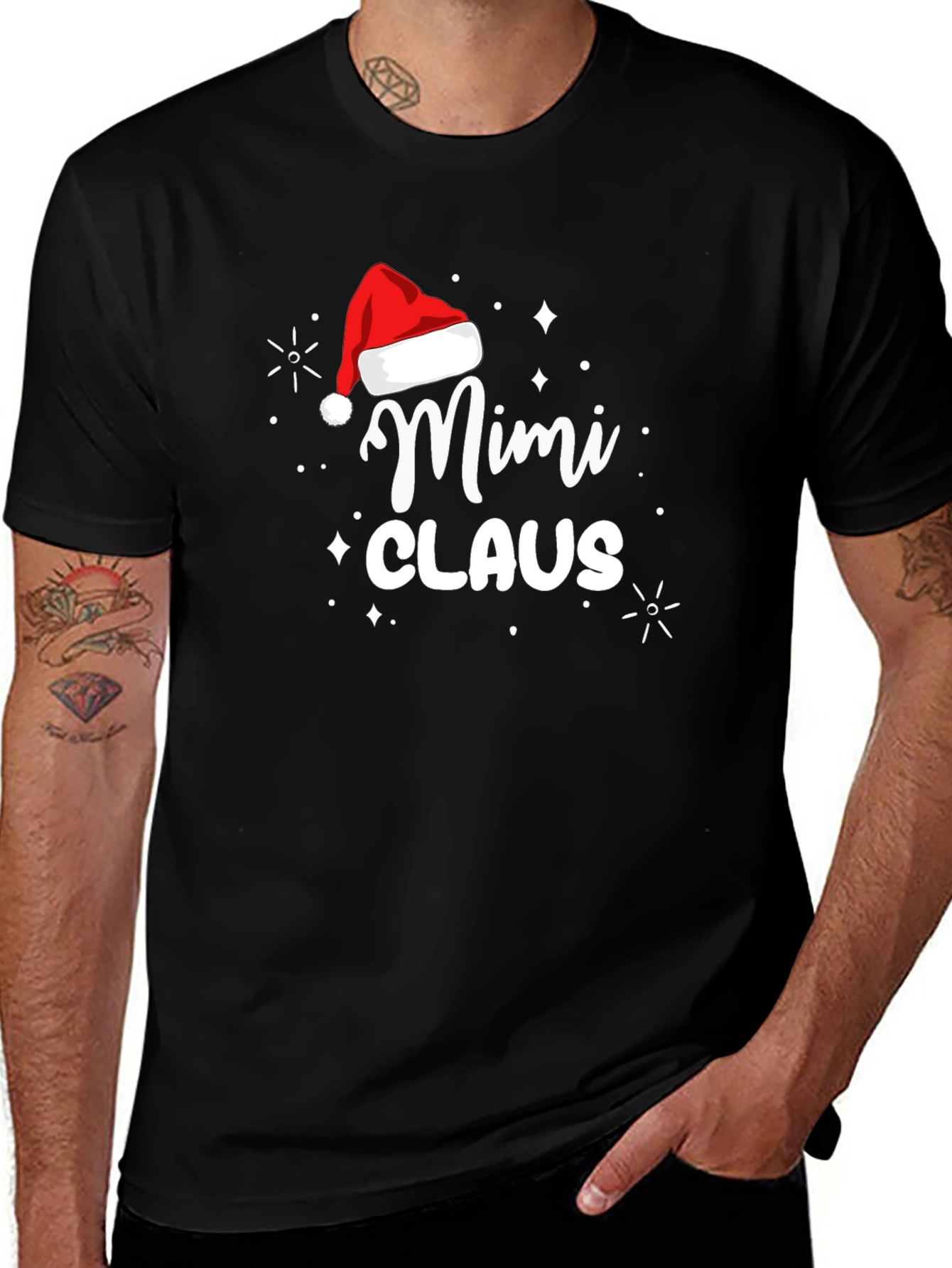 Mimi Claus Santa Hat Graphic Tee