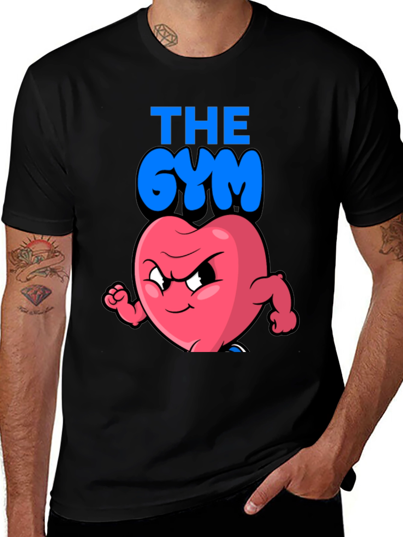Variant 8 of The Gym Heart Graphic Black T-Shirt