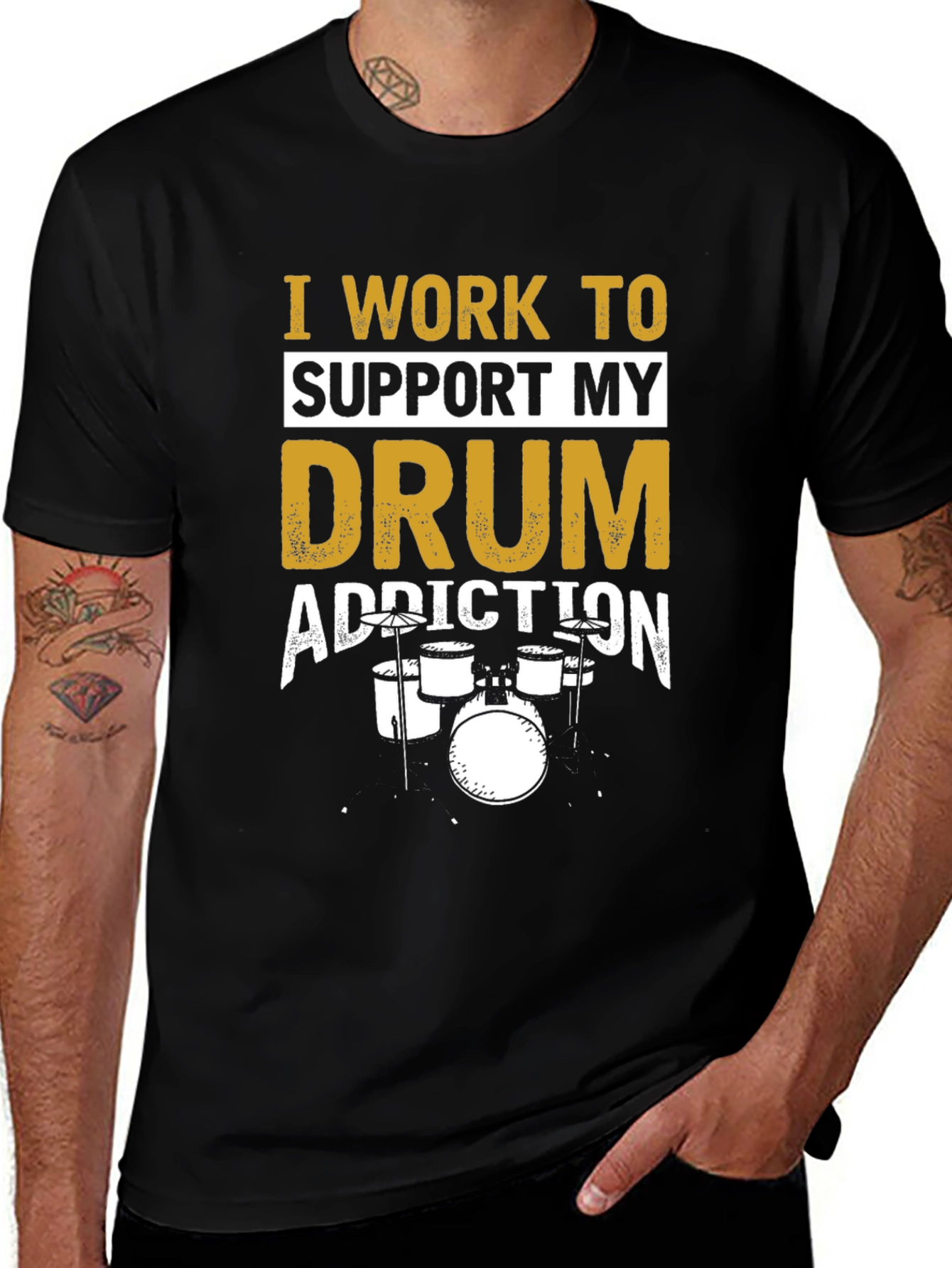 Variant 11 of Drum Addiction Black T-Shirt
