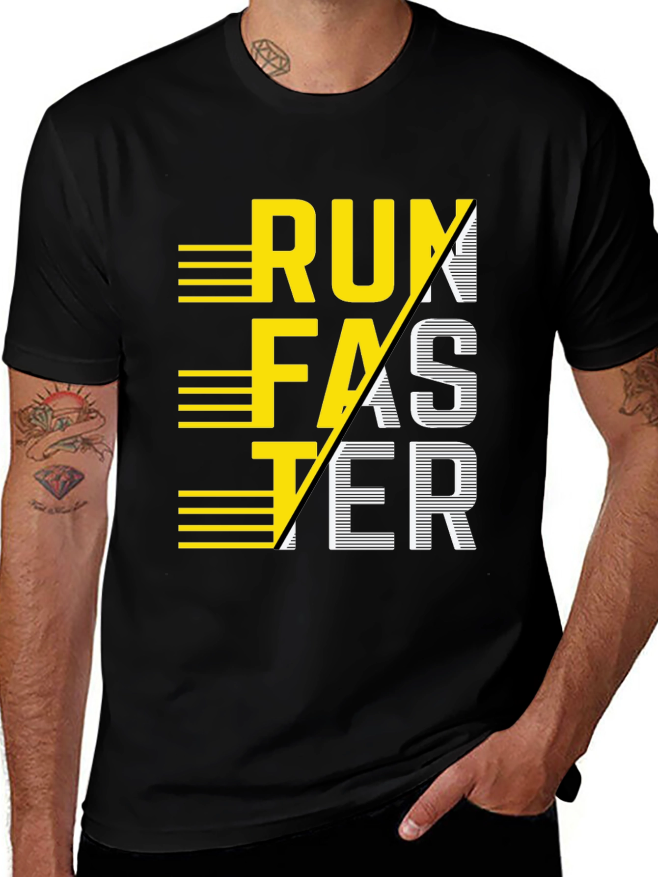Variant 21 of Run Faster Graphic Tee - Athletic Motivation Shirt