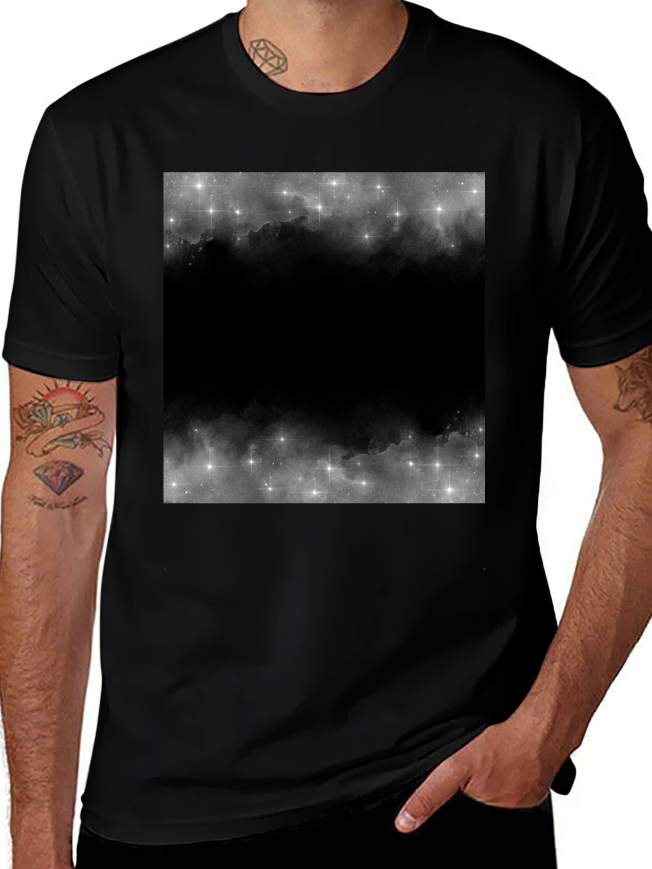 Variant 20 of Nebula Print Black T-Shirt