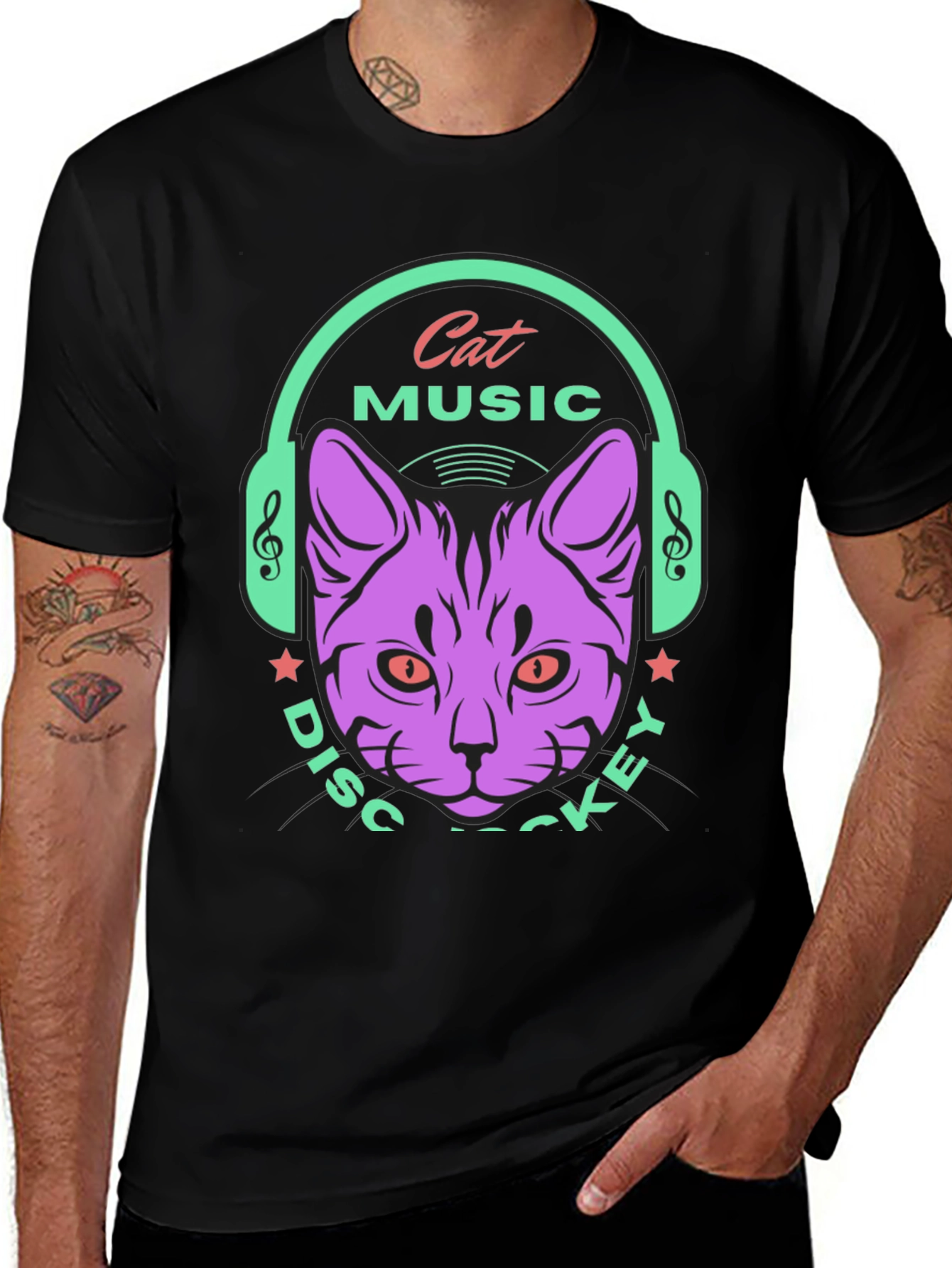 Variant 6 of Cat Music DJ Graphic Tee
