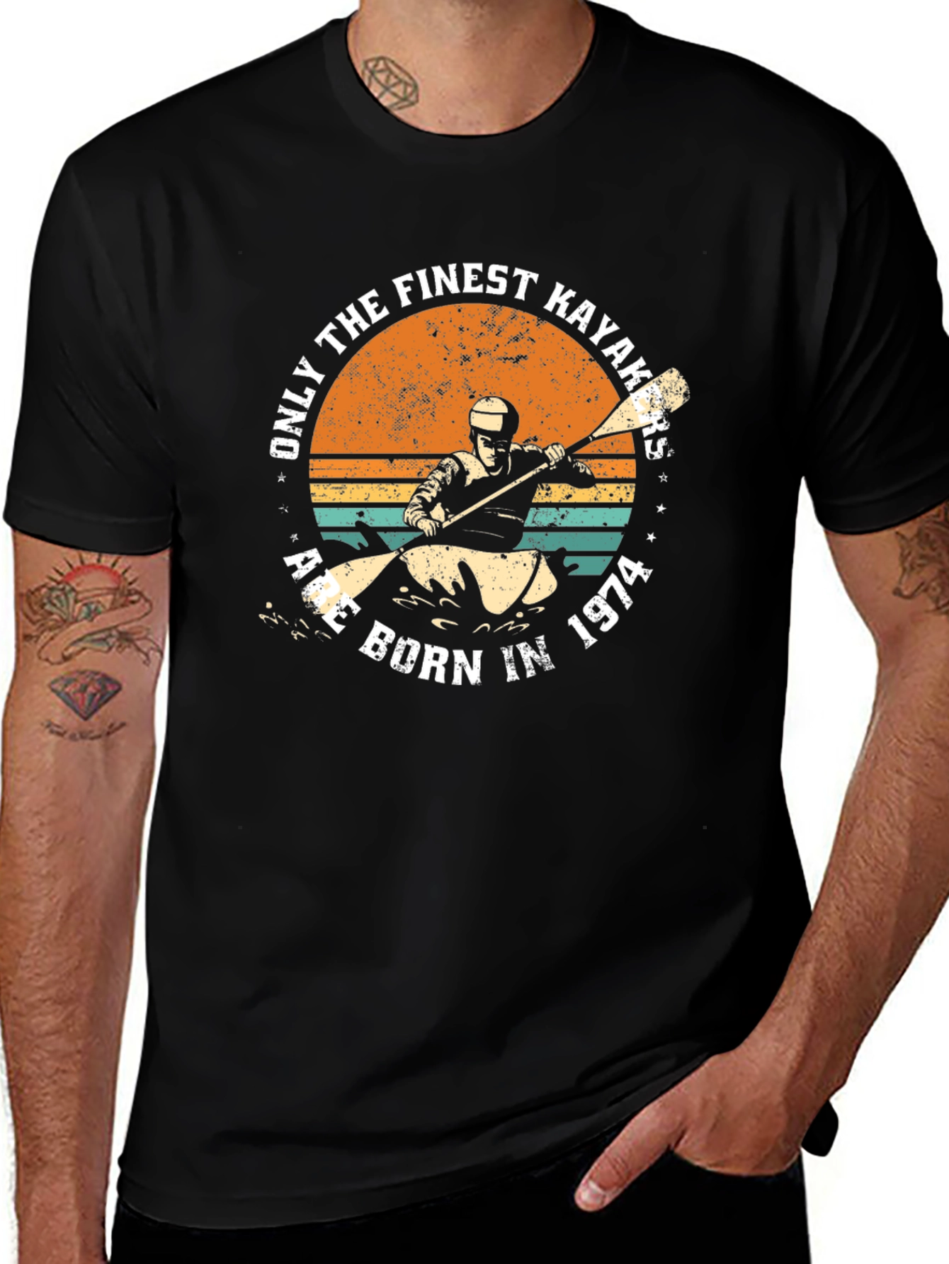 Variant 13 of Finest Kayakers Born in 1974 Black T-Shirt