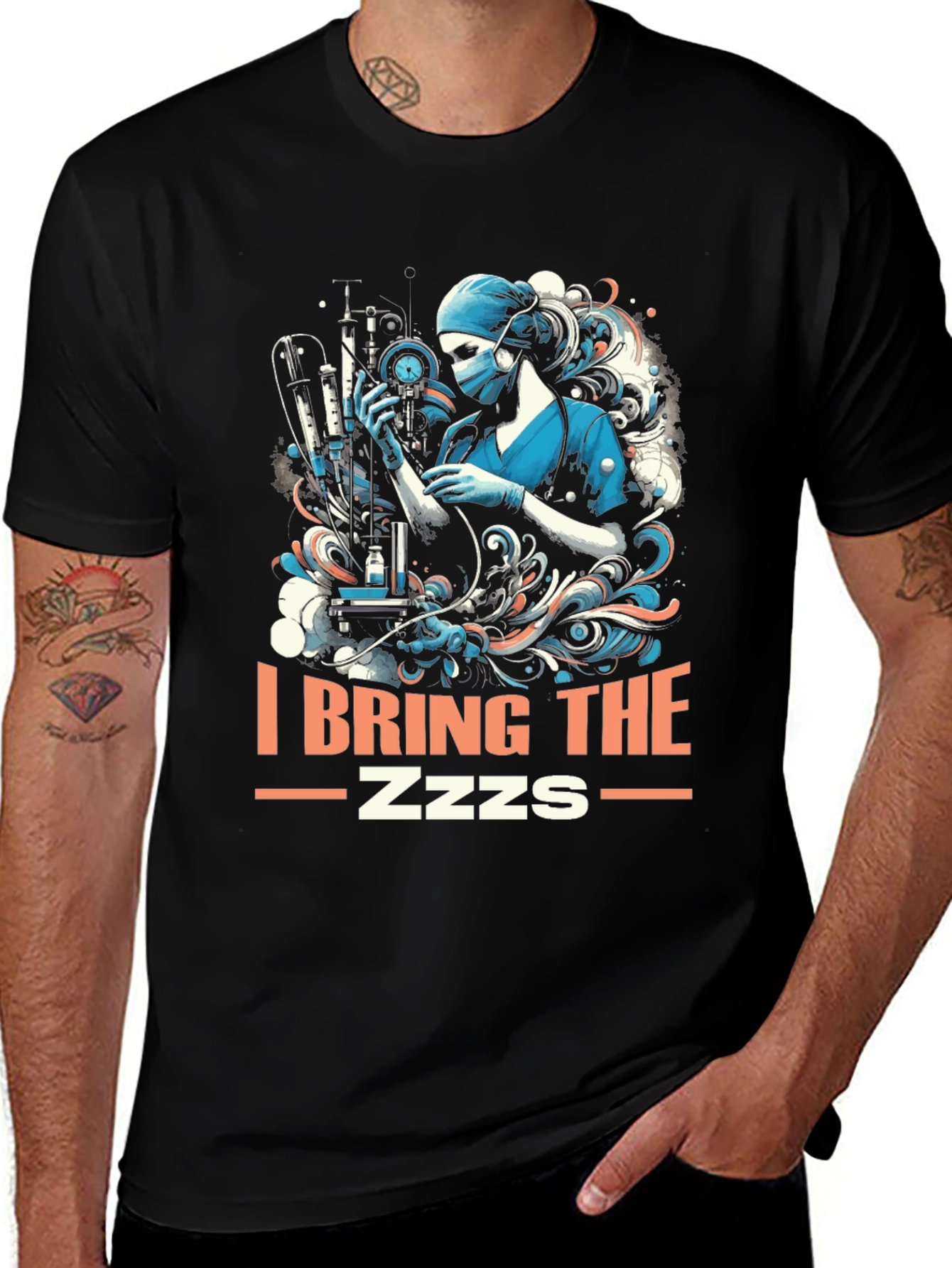 Variant 4 of I Bring The ZZZs Black Graphic T-Shirt