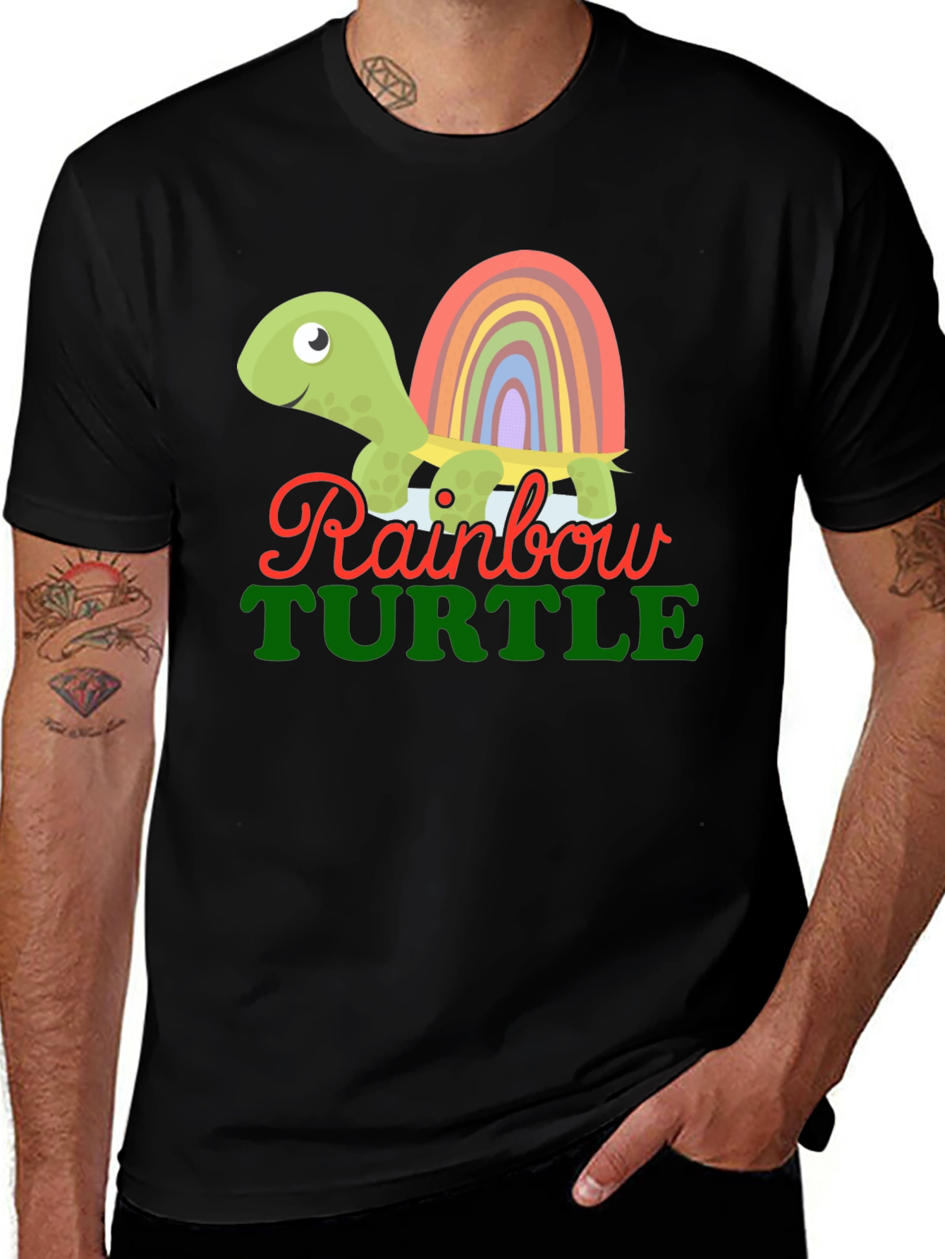 Variant 27 of Rainbow Turtle Graphic Tee - Fun & Unique Design