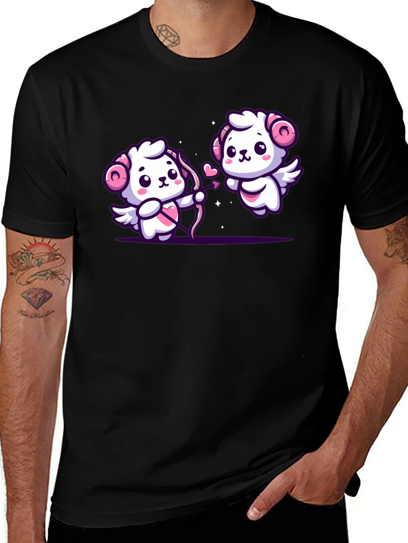 Cute Cupid Rams Graphic Tee