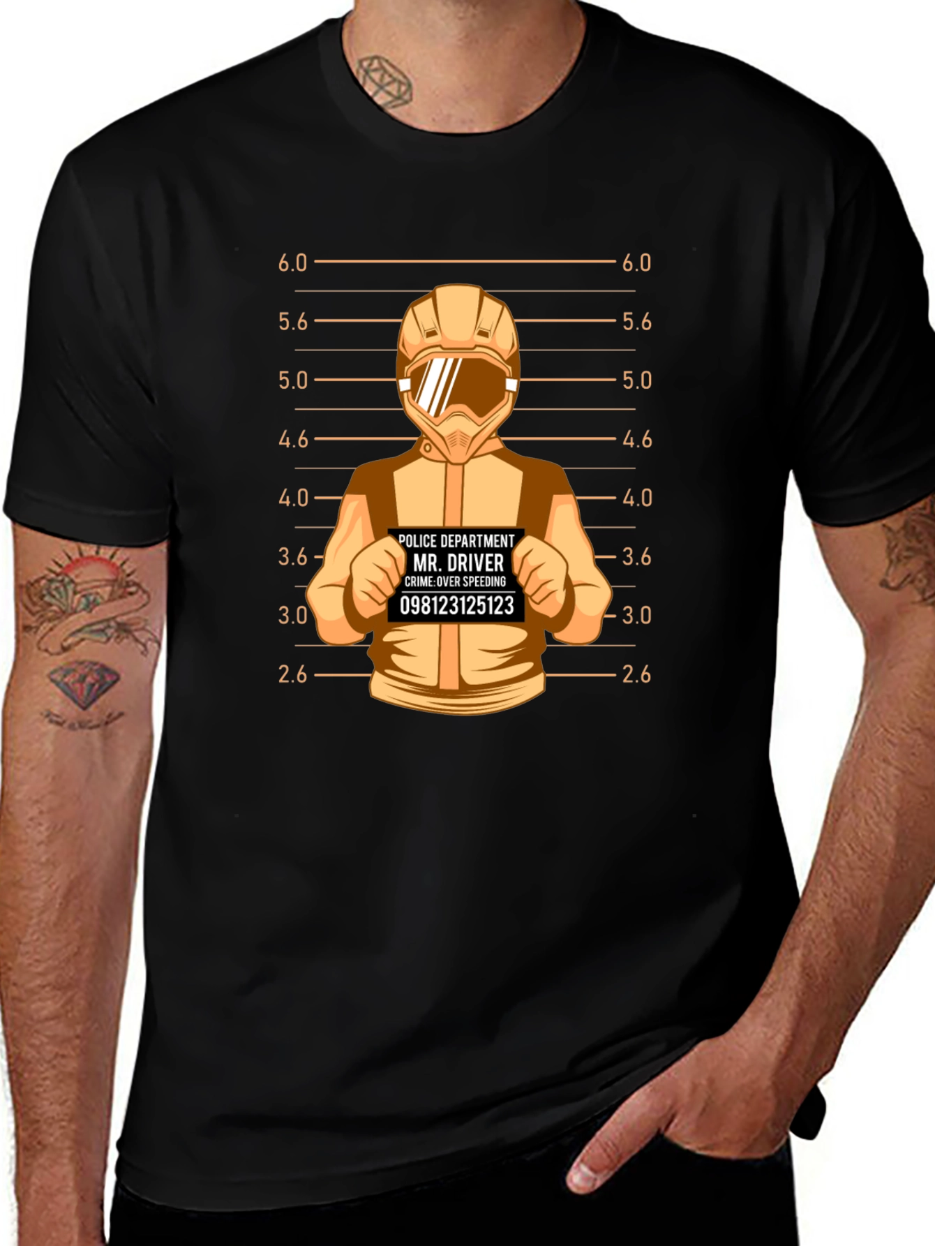 Variant 12 of Driver Mugshot Graphic Tee - Speeding Crime Humor