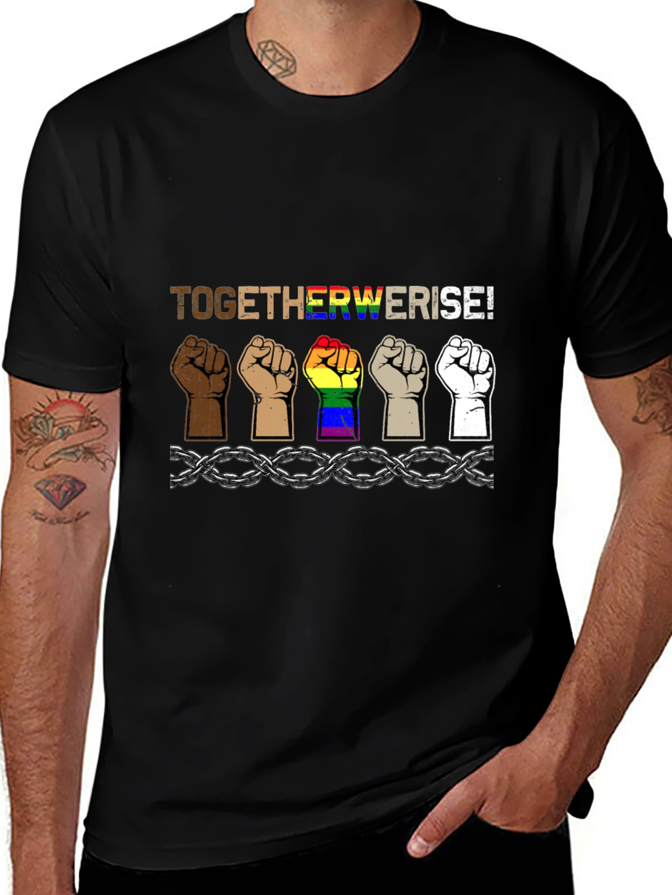 Variant 16 of Together We Rise T-Shirt - Equality & Unity