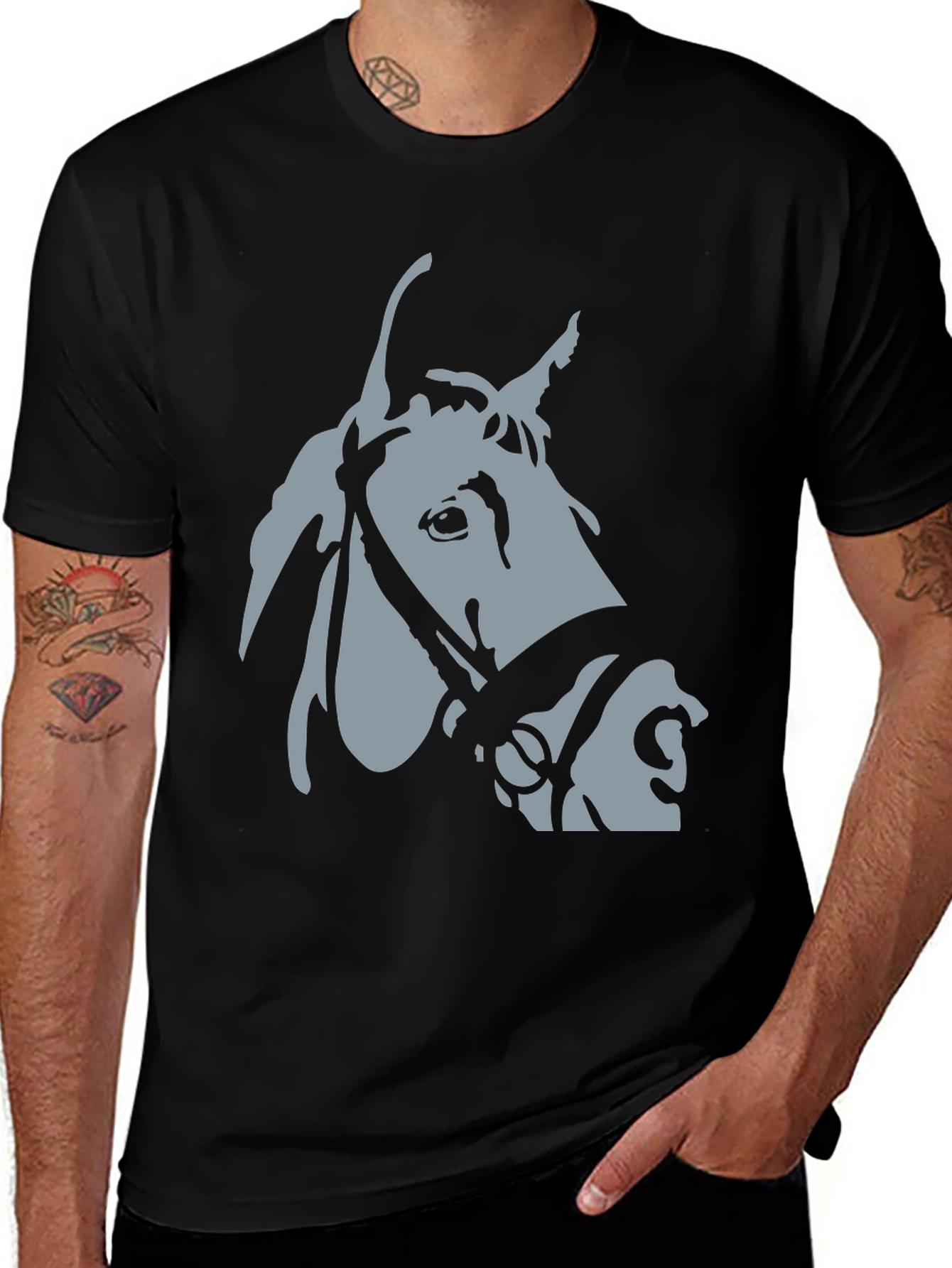 Variant 21 of Horse Graphic Tee - Stylish Animal Print Shirt