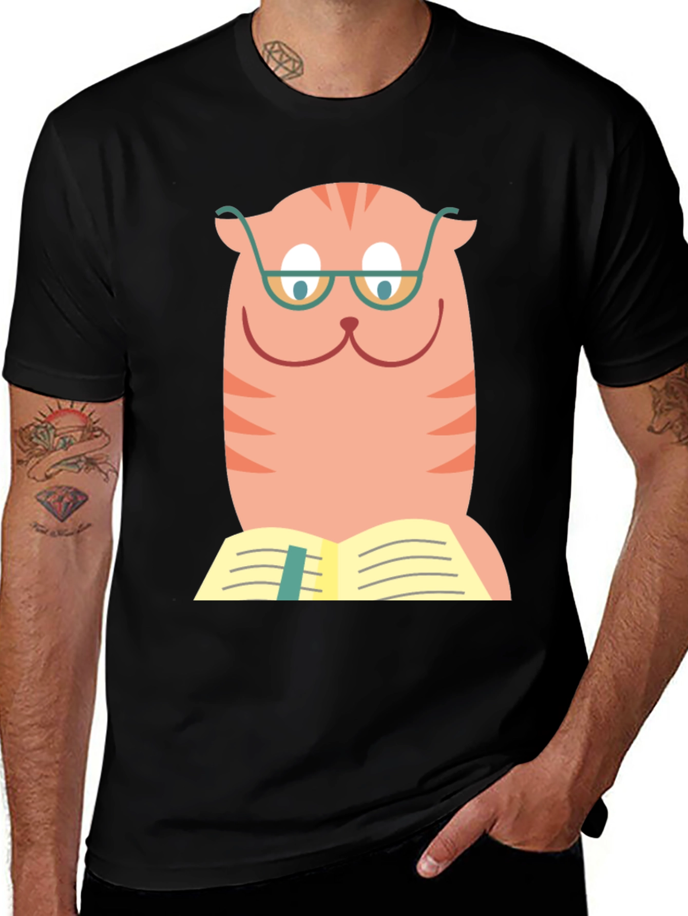 Variant 14 of Cat Reading Book T-Shirt - Funny Feline Tee