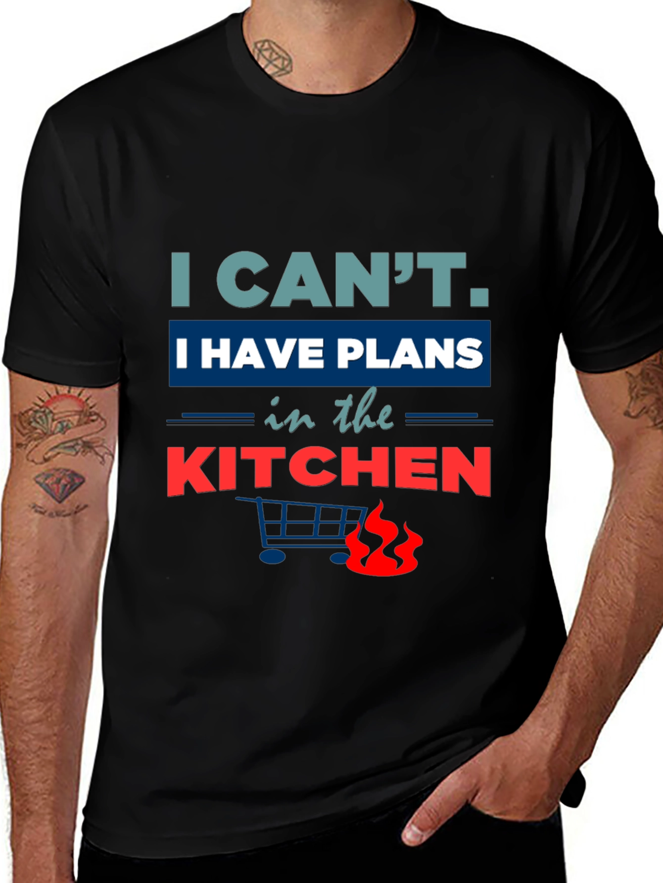 Variant 5 of Funny Kitchen Plans Graphic Tee - Black