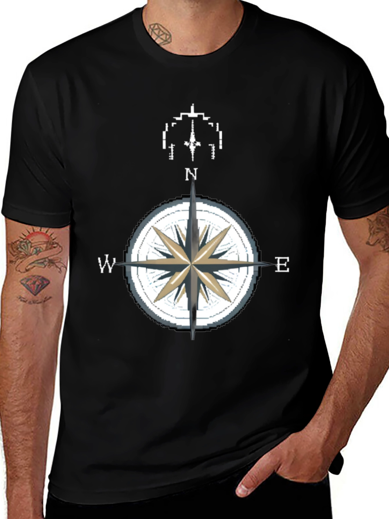 Variant 25 of Compass Graphic Tee - Navigation Style