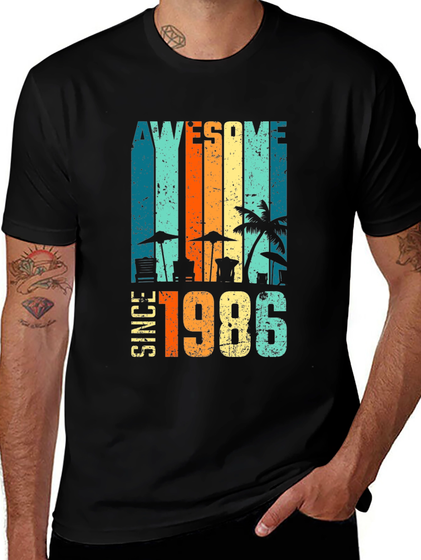 Variant 21 of Awesome Since 1986 Retro Beach T-Shirt