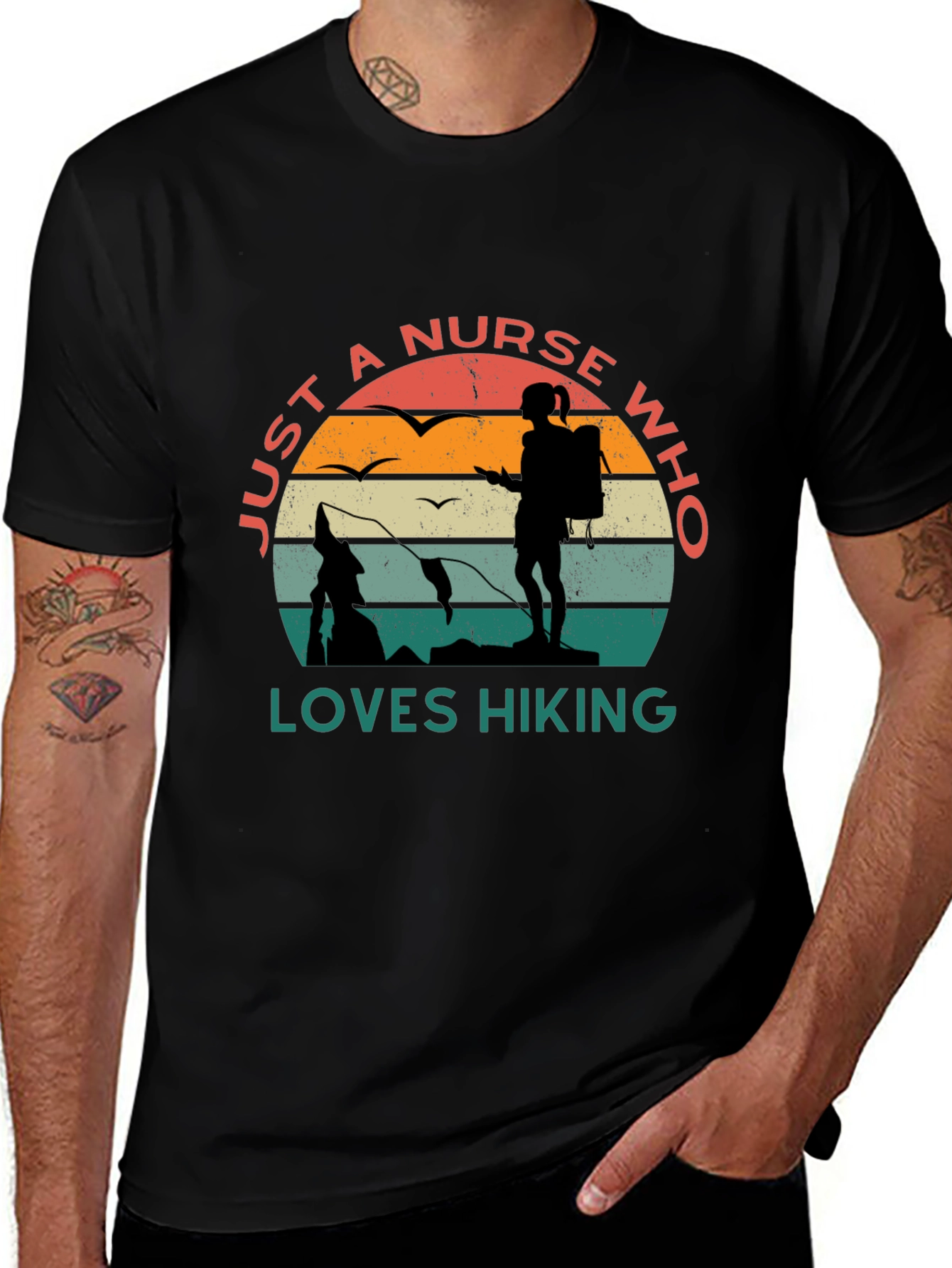 Variant 19 of Nurse Hiker T-Shirt - Just A Nurse Who Loves Hiking Tee