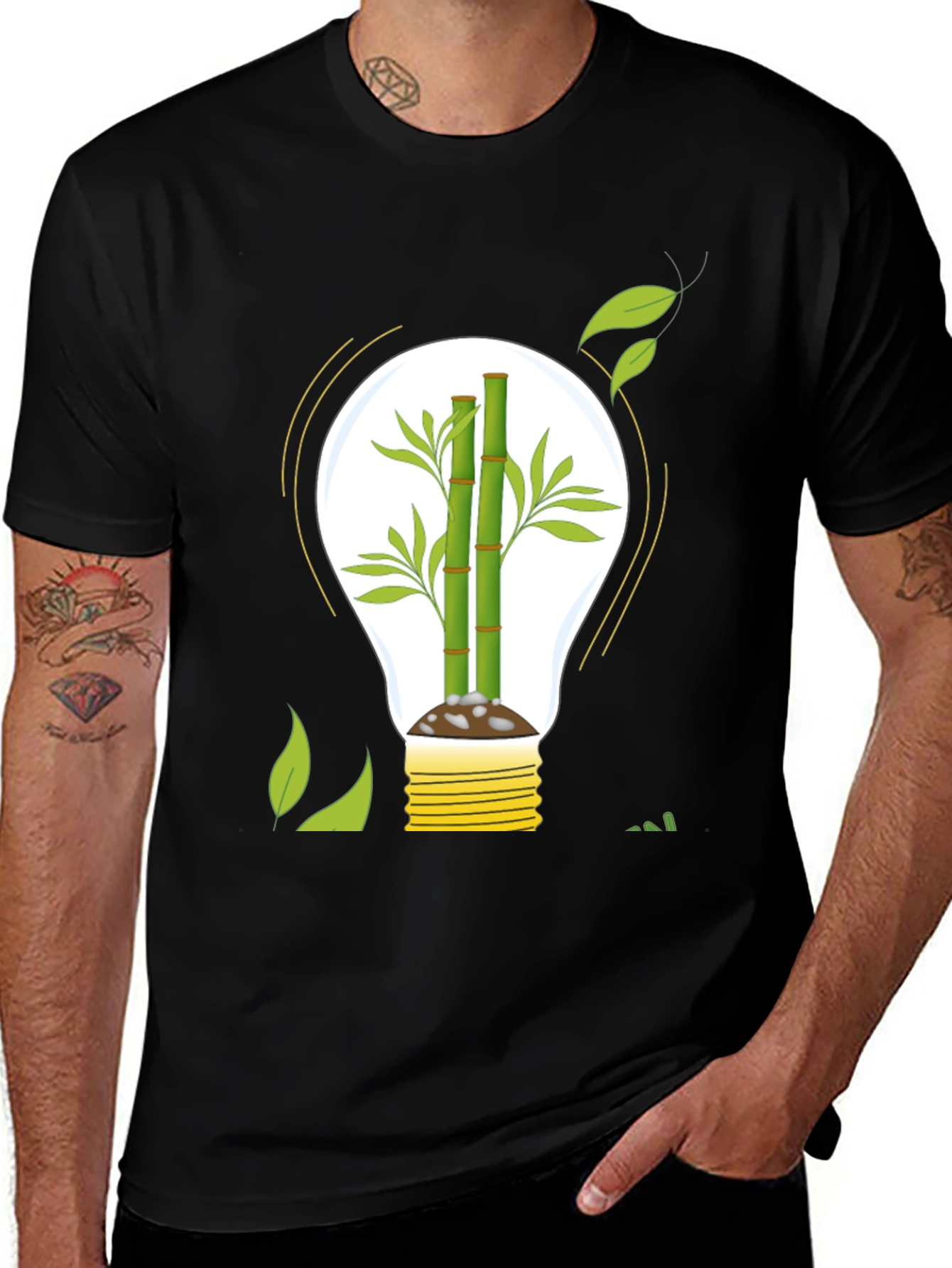 Eco-Friendly Bamboo Light Bulb Graphic Tee