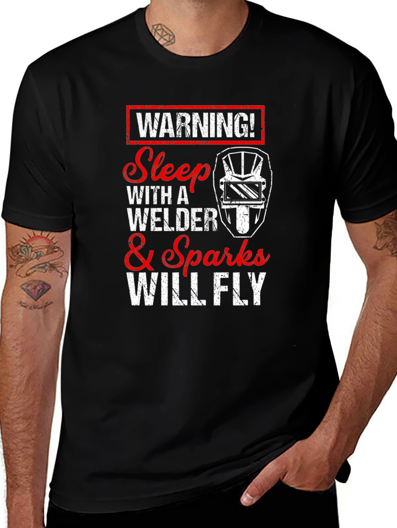 Variant 10 of Warning Welder T-Shirt - Sparks Will Fly!