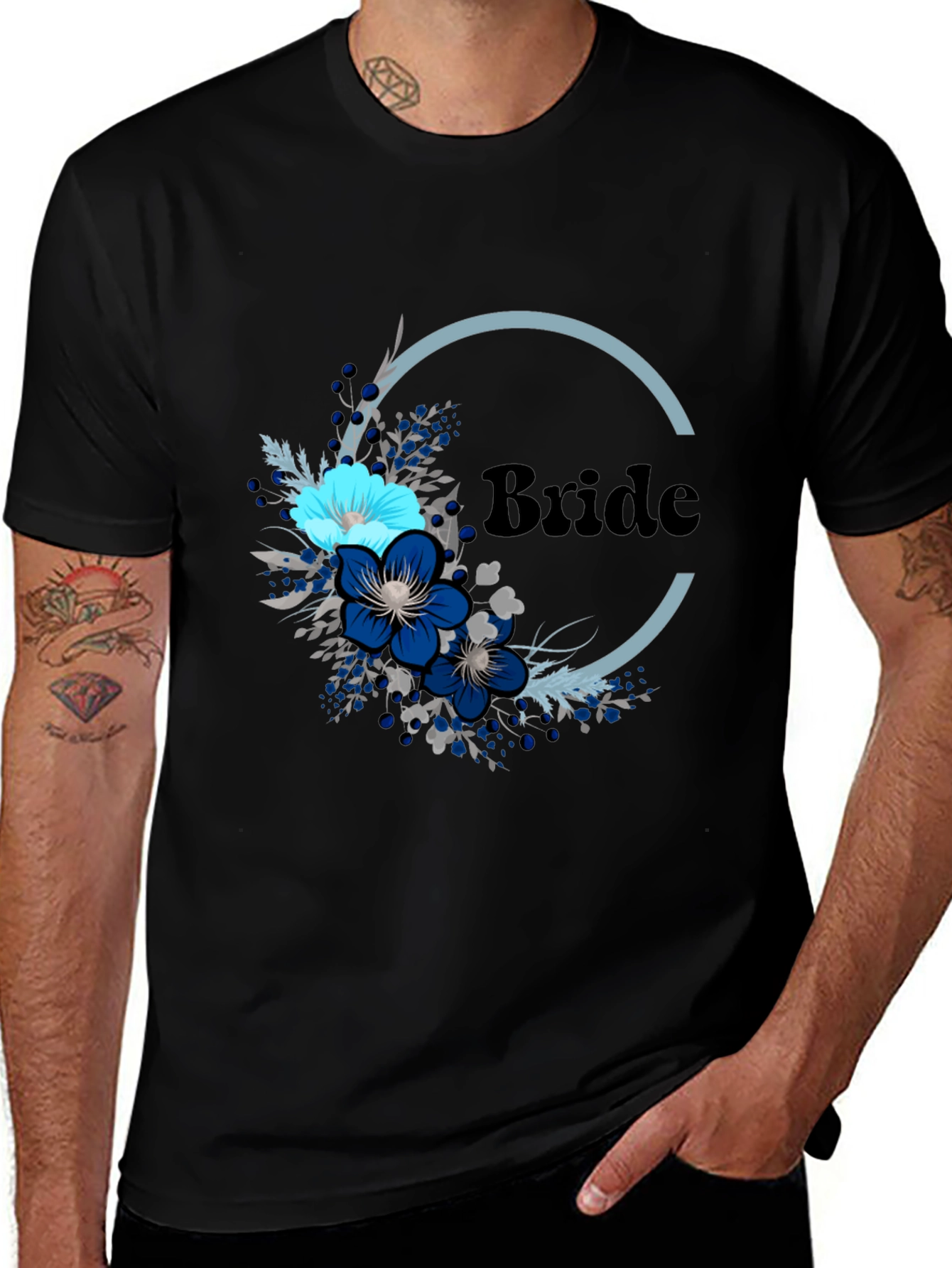 Variant 24 of Bride Floral T-Shirt - Elegant Bridal Party Tee