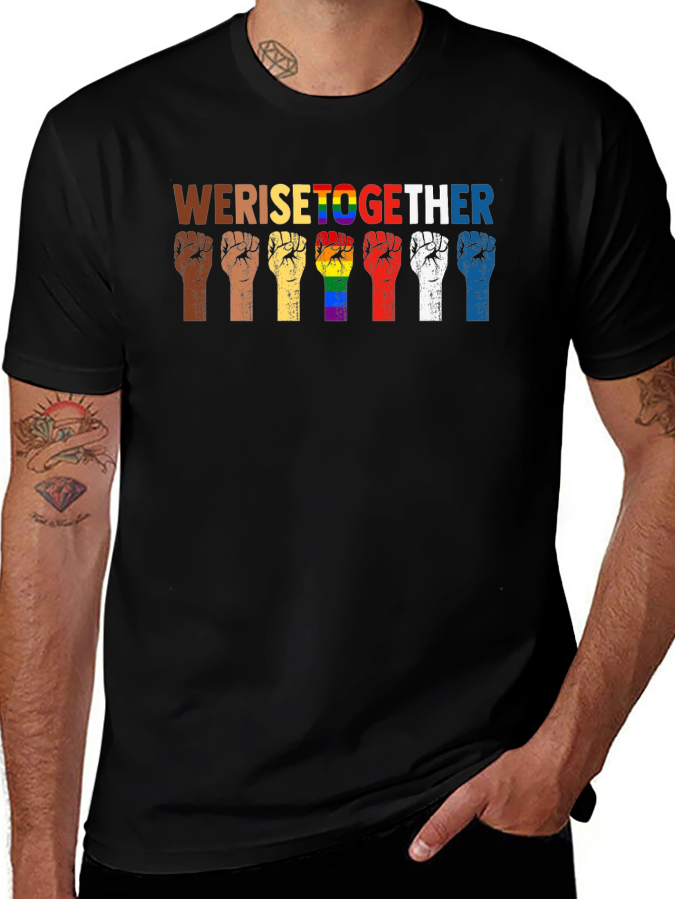 Variant 12 of We Rise Together T-Shirt Diversity Unity Equality