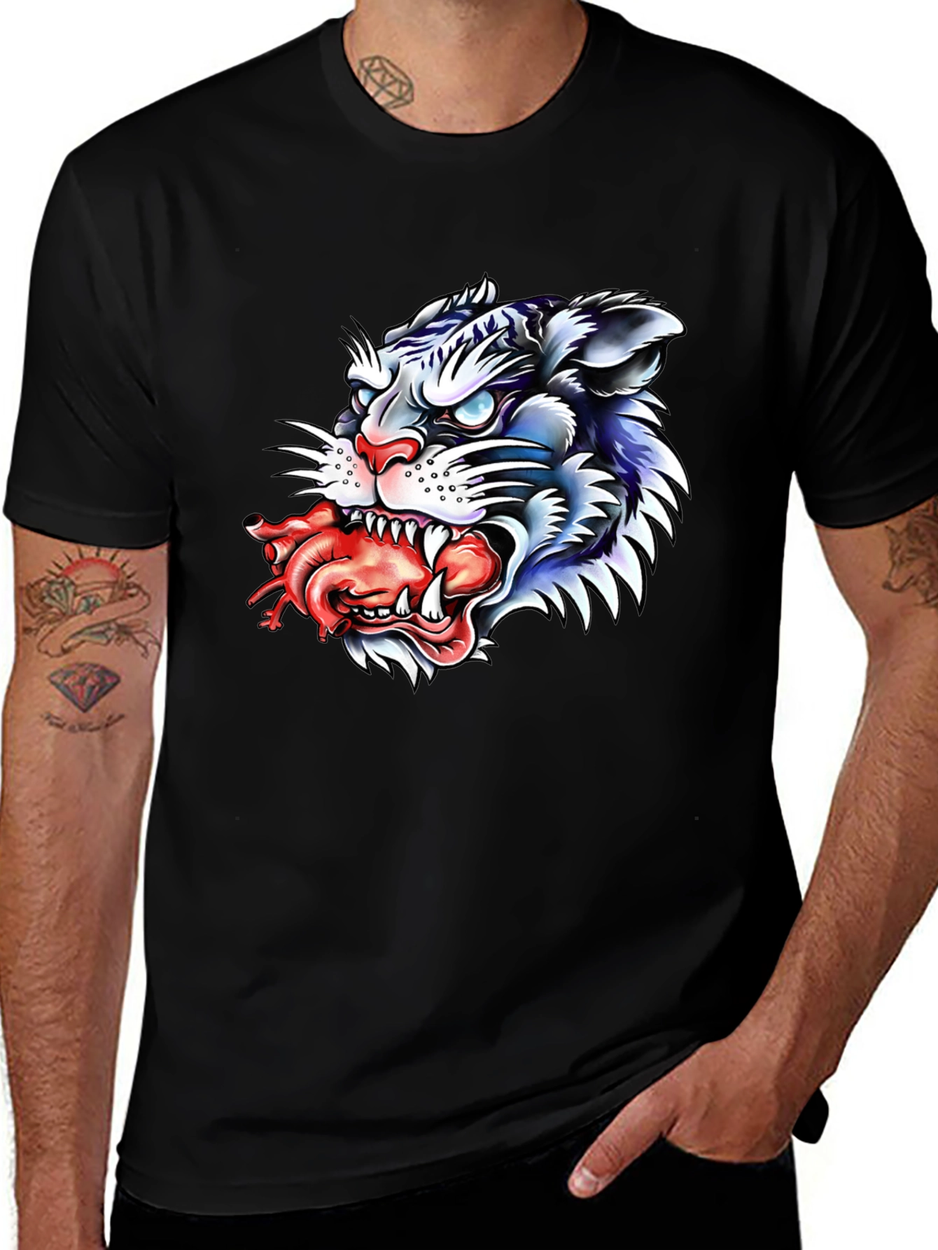 Variant 22 of Tiger Graphic Tee - Edgy Urban Style