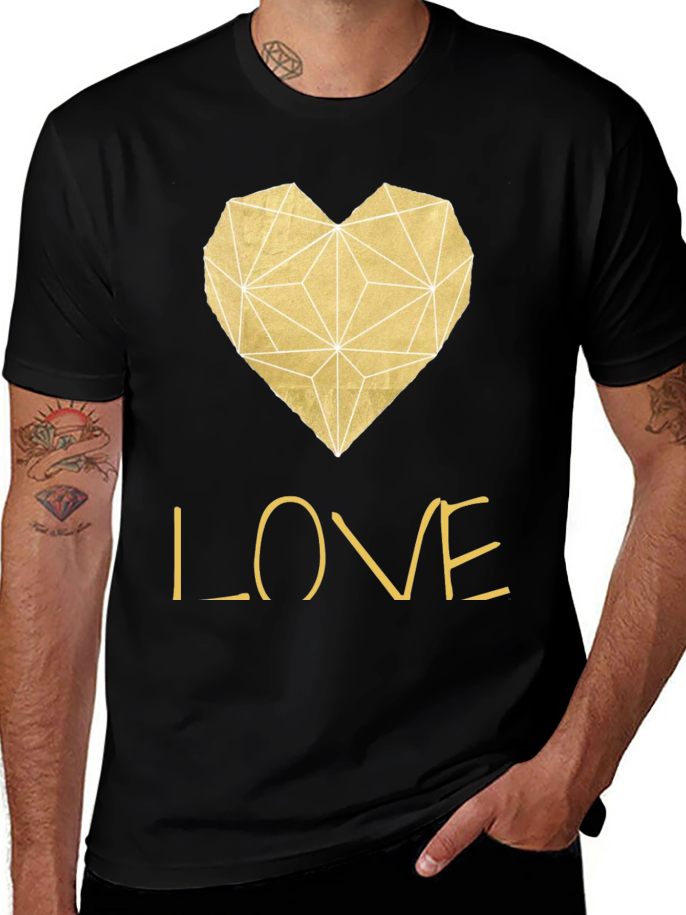 Variant 17 of Geometric Heart Love T-Shirt