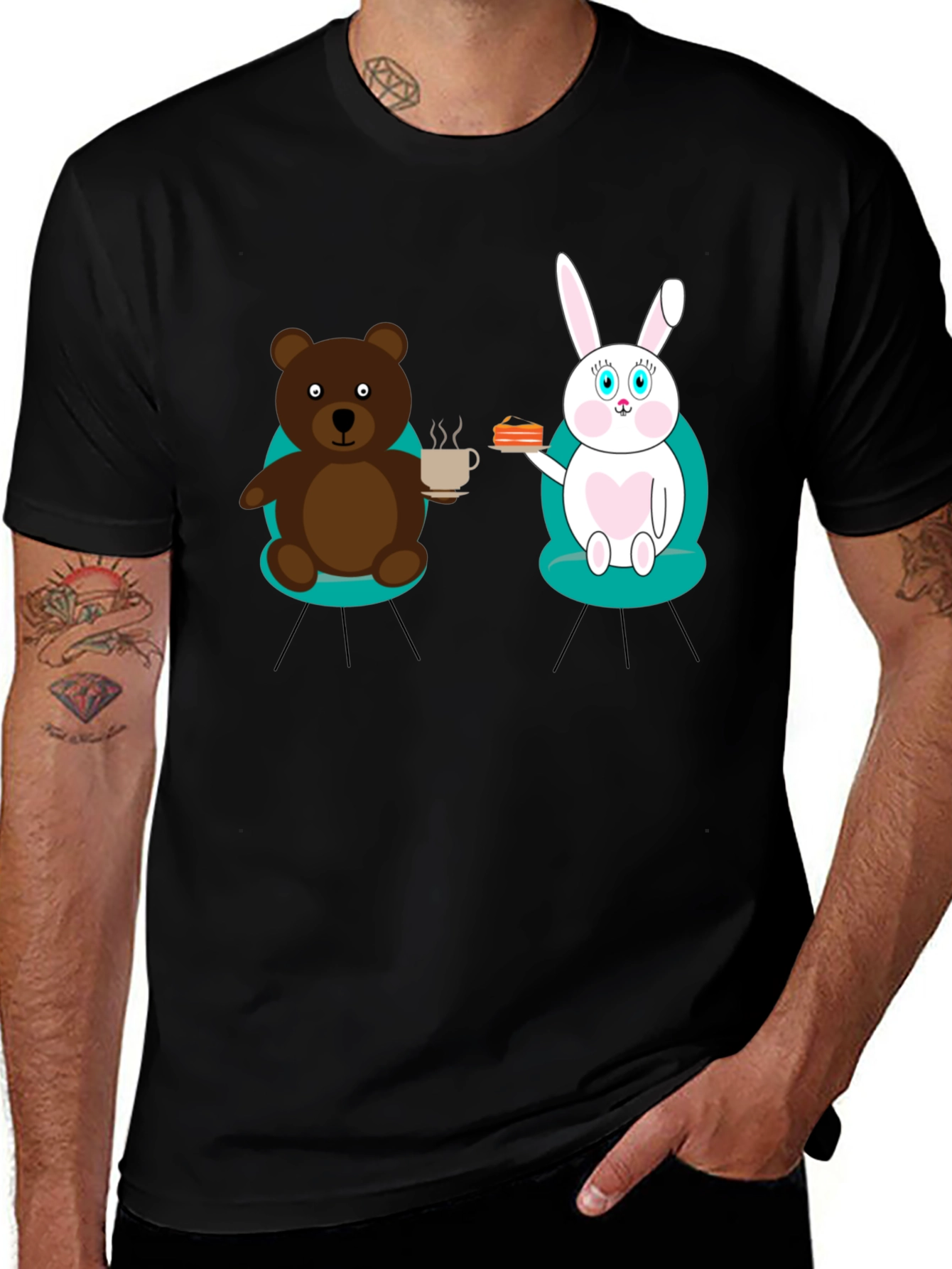 Variant 16 of Bear & Bunny Tea Party Graphic Tee