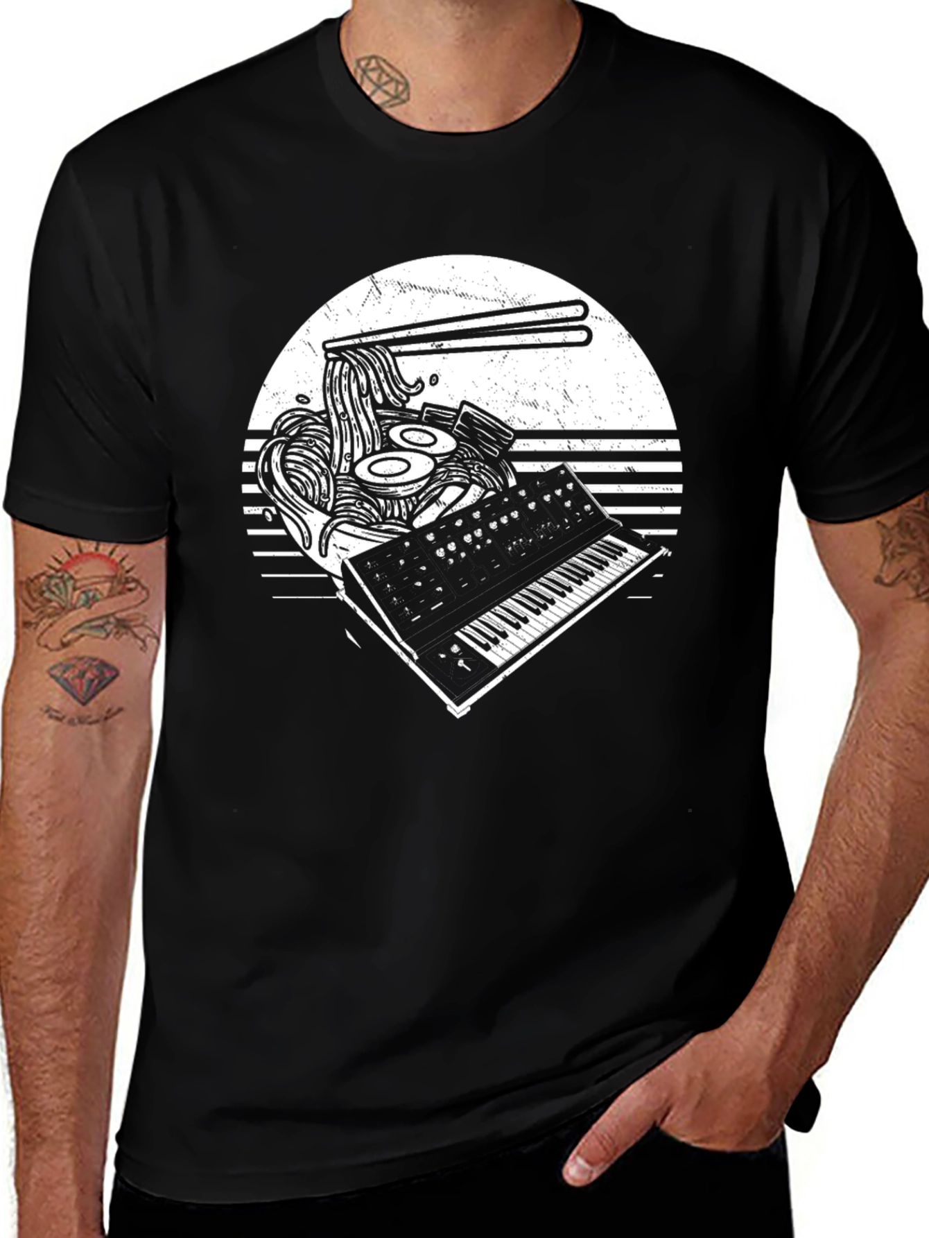 Variant 6 of Ramen Synth Black T-Shirt