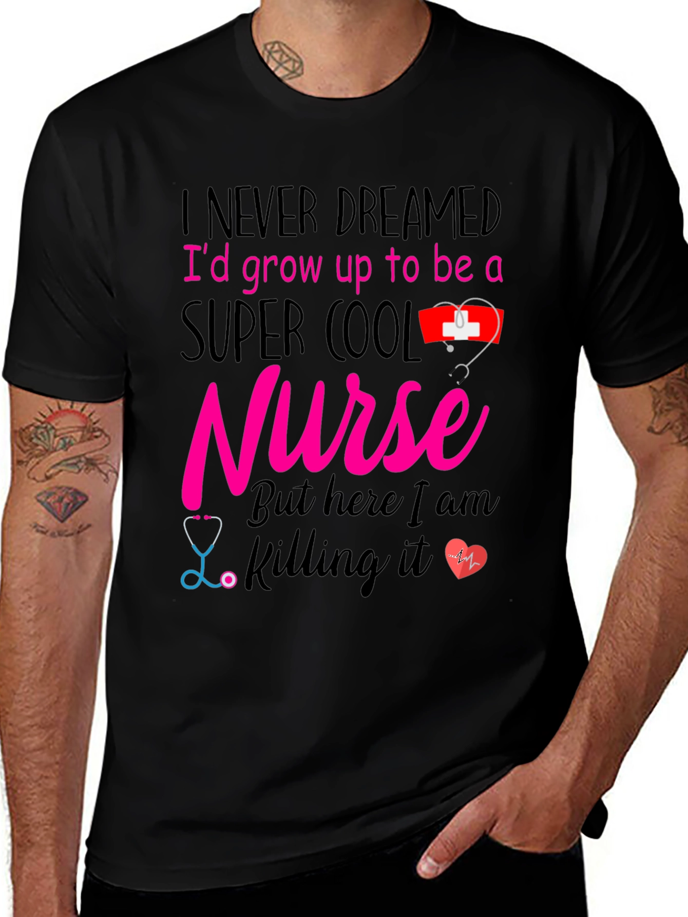 Variant 9 of Super Cool Nurse Graphic T-Shirt